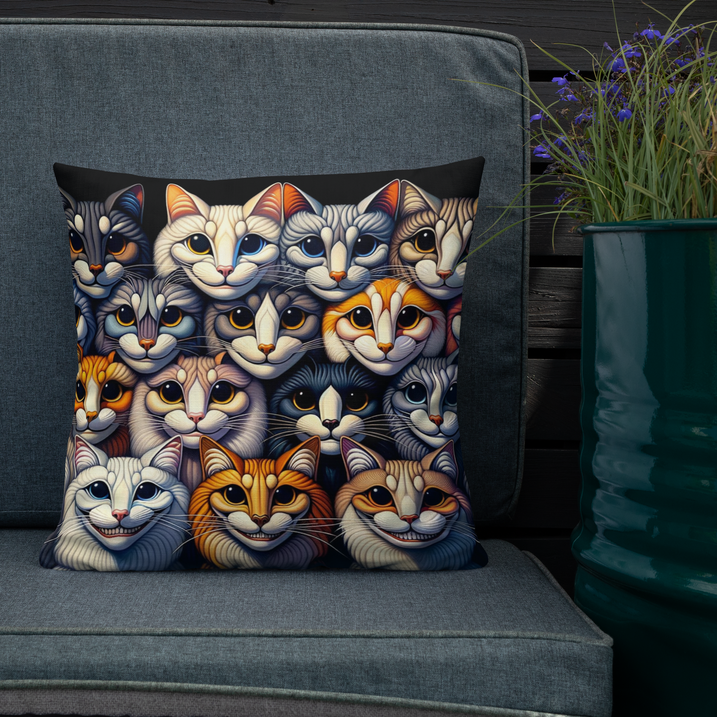 Pillow Throw Cat Gift Feline Retro Design For Cat Lovers Whimsical Cat Funny Feline Home Decor Cat Lover Gift Cozy Cushion Meow Cat Mom Dad
