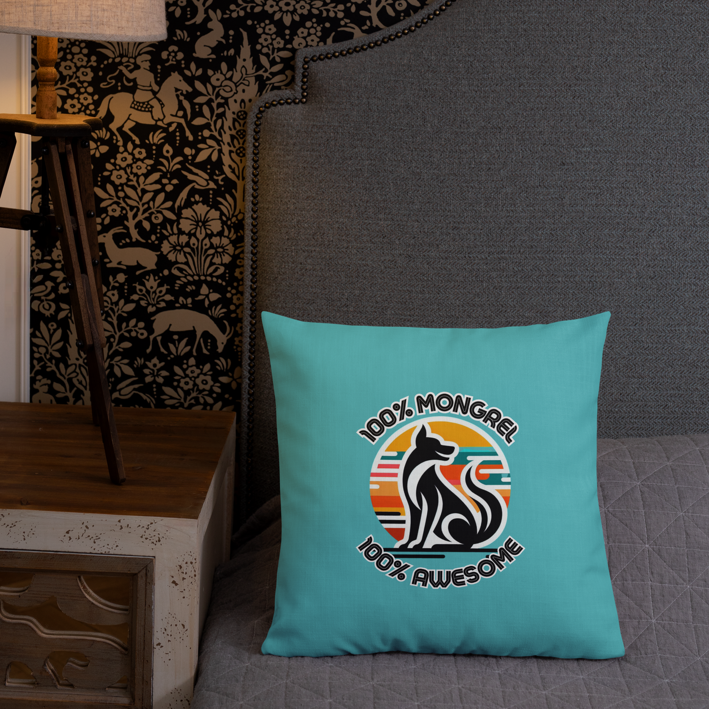 Pillow Throw Rescue Dog Awesome Design For Dog Lovers Mixed Breed Dogful Couch Pillow For Rescue Mutt Homes Retro Dog Mum Dog Dad Mongrel