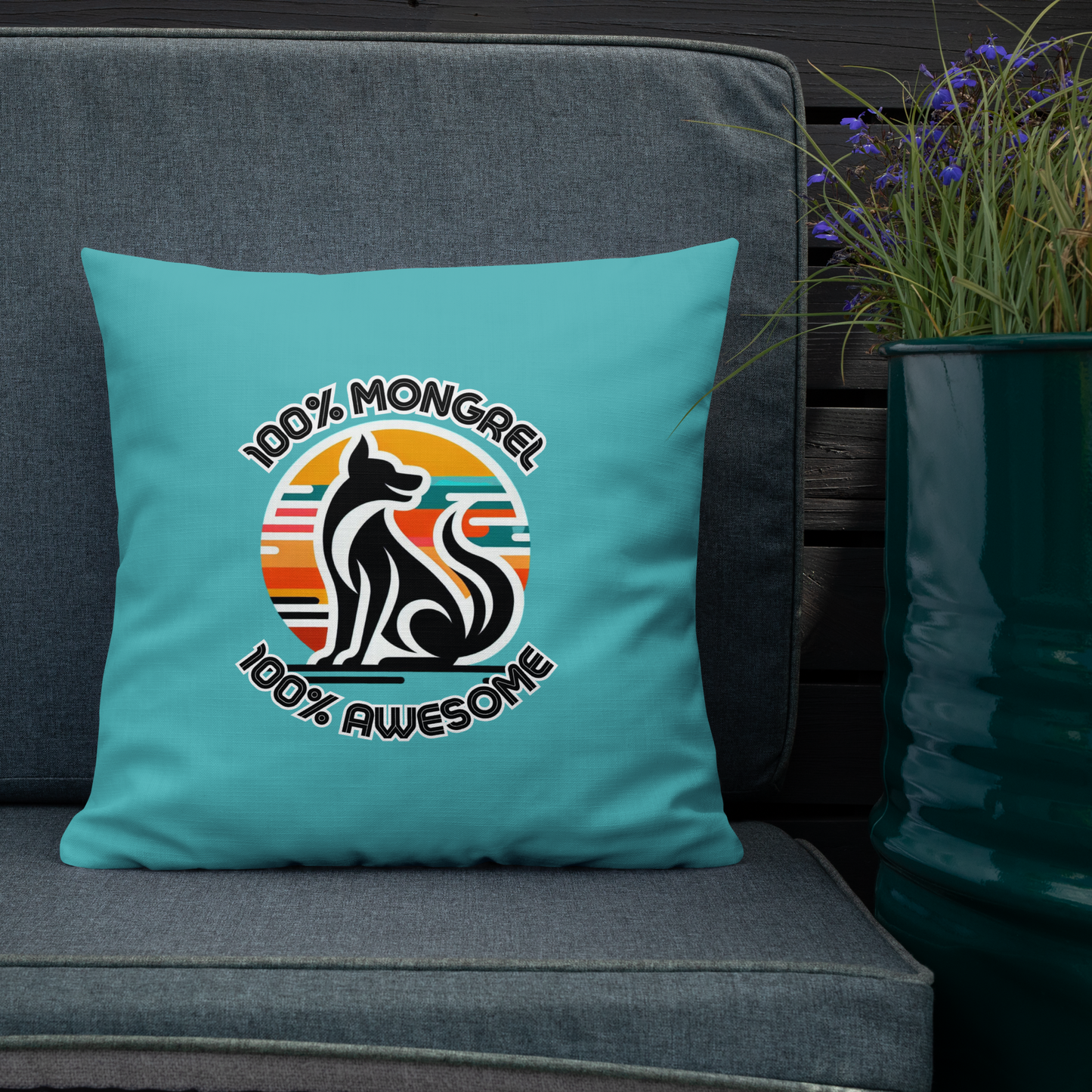 Pillow Throw Rescue Dog Awesome Design For Dog Lovers Mixed Breed Dogful Couch Pillow For Rescue Mutt Homes Retro Dog Mum Dog Dad Mongrel