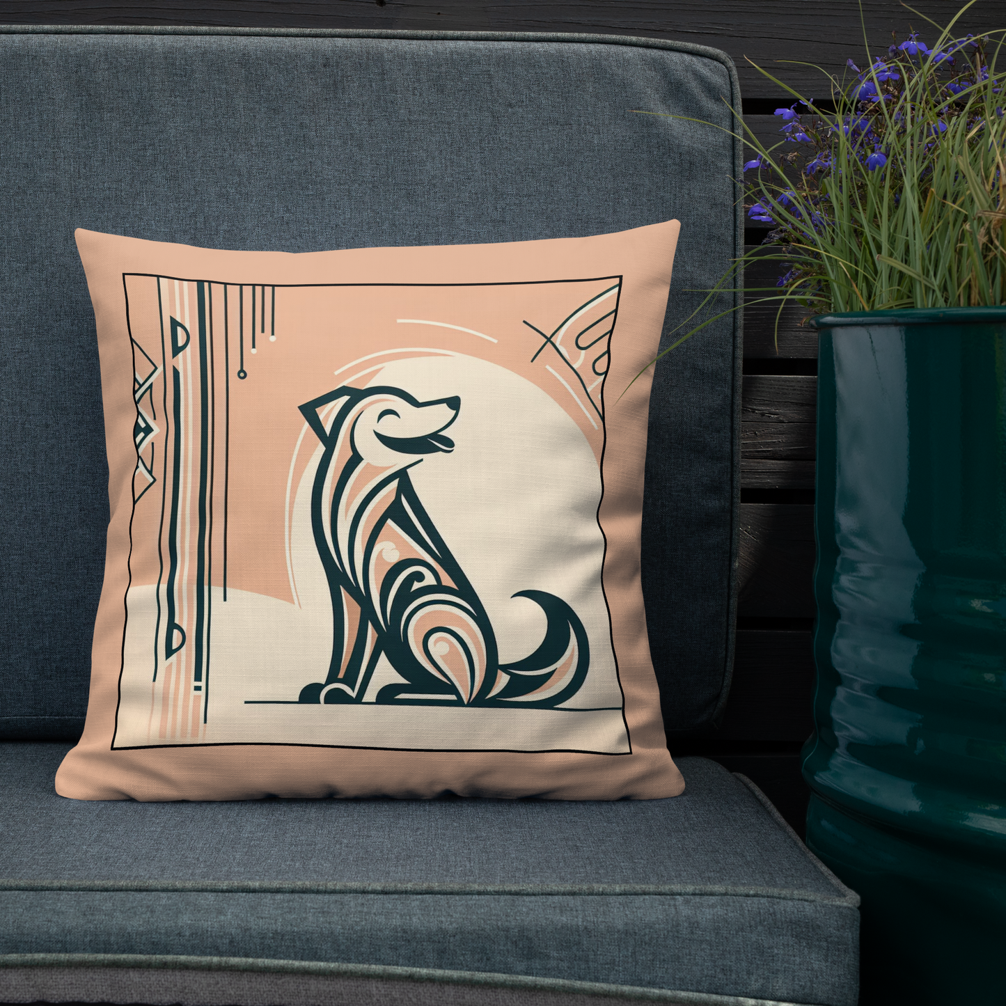 Pillow Throw Limited Edition Mongrel Art Deco Design For Dog Lovers Mixed Breed Dogful Unique Rescue Mutt Pet Homes Dog Mum Dog Dad Couch