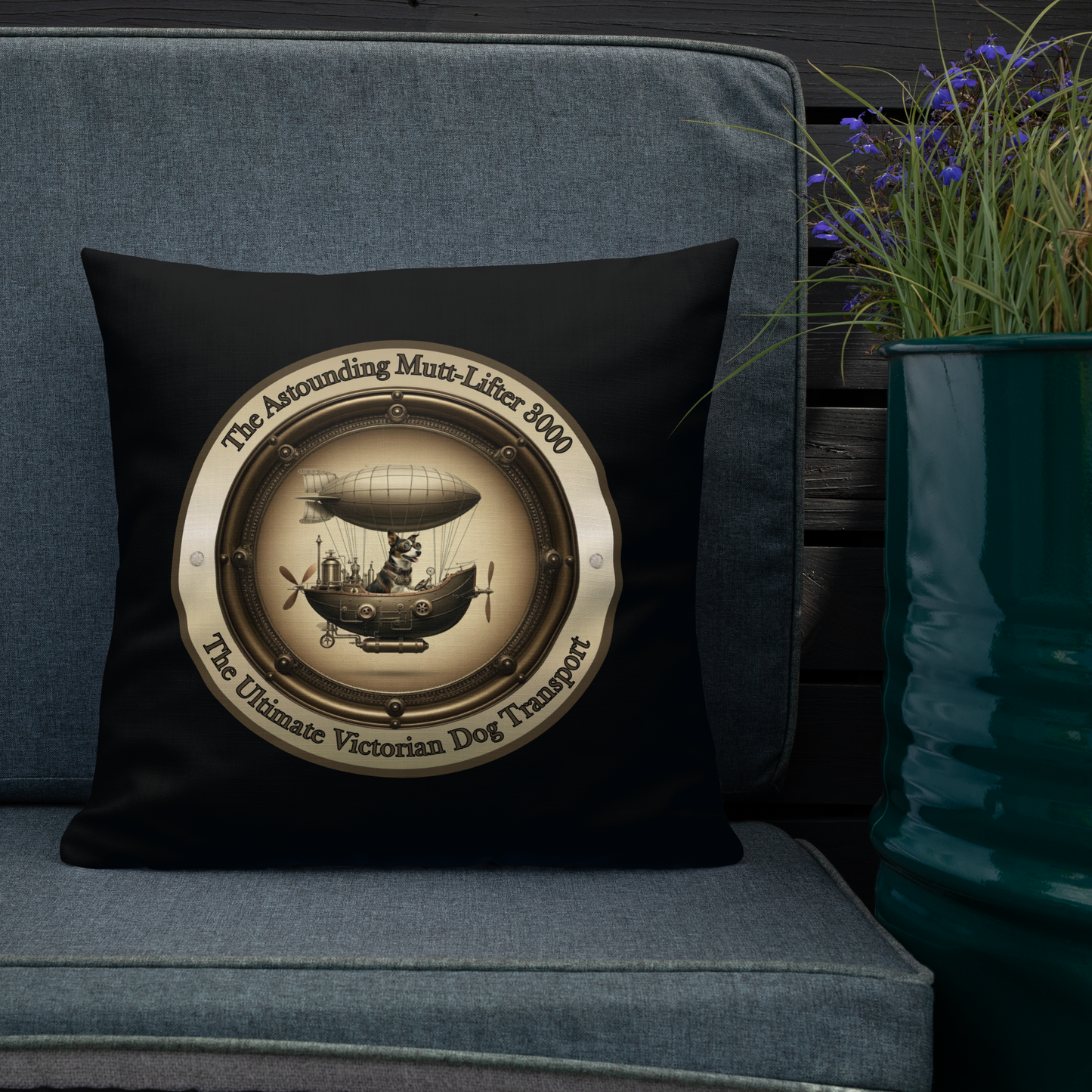 Pillow Throw Steampunk Design For Dog Lovers Mixed Breed Dogful Funny Dog Victorian For Rescue Mutt Homes Dog Mum Dad Mongrel Couch Pillow