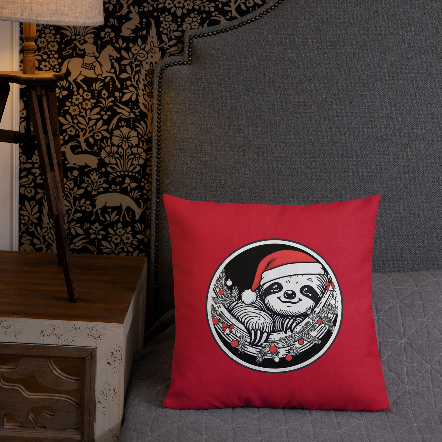 Funny Sloth Premium Pillow: Cozy Christmas Gift for Animal Lovers