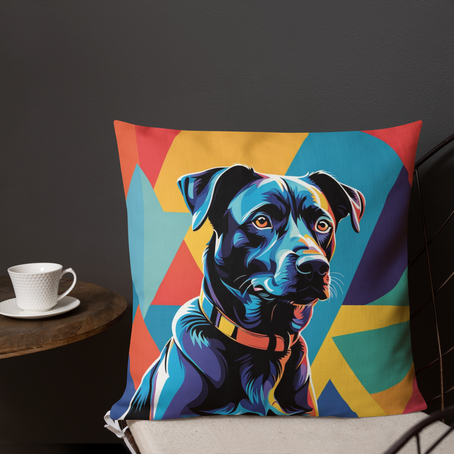 Pillow Throw Rescue Dog Design For Dog Lovers Mixed Breed Dogful Funny Couch Pillow For Pet Owners Mongrel Mutt Décor Pop Art Dog Mum Dad