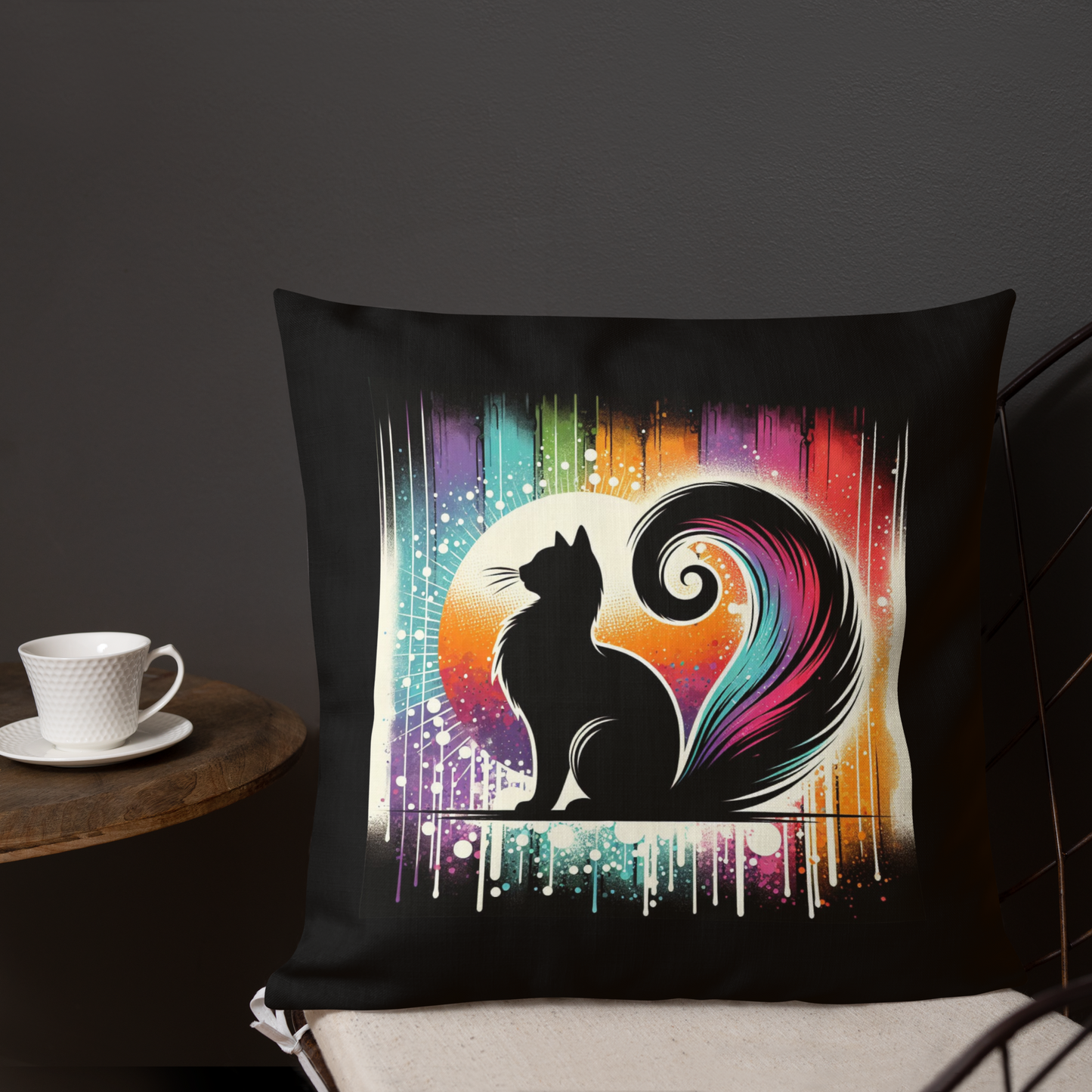 Cat Pillow Art Deco Design For Cat Lovers Retro Sarcastic Feline Throw Cushion Funny Home Decor Housewarming Gift For Cat Parents Rescue Cat