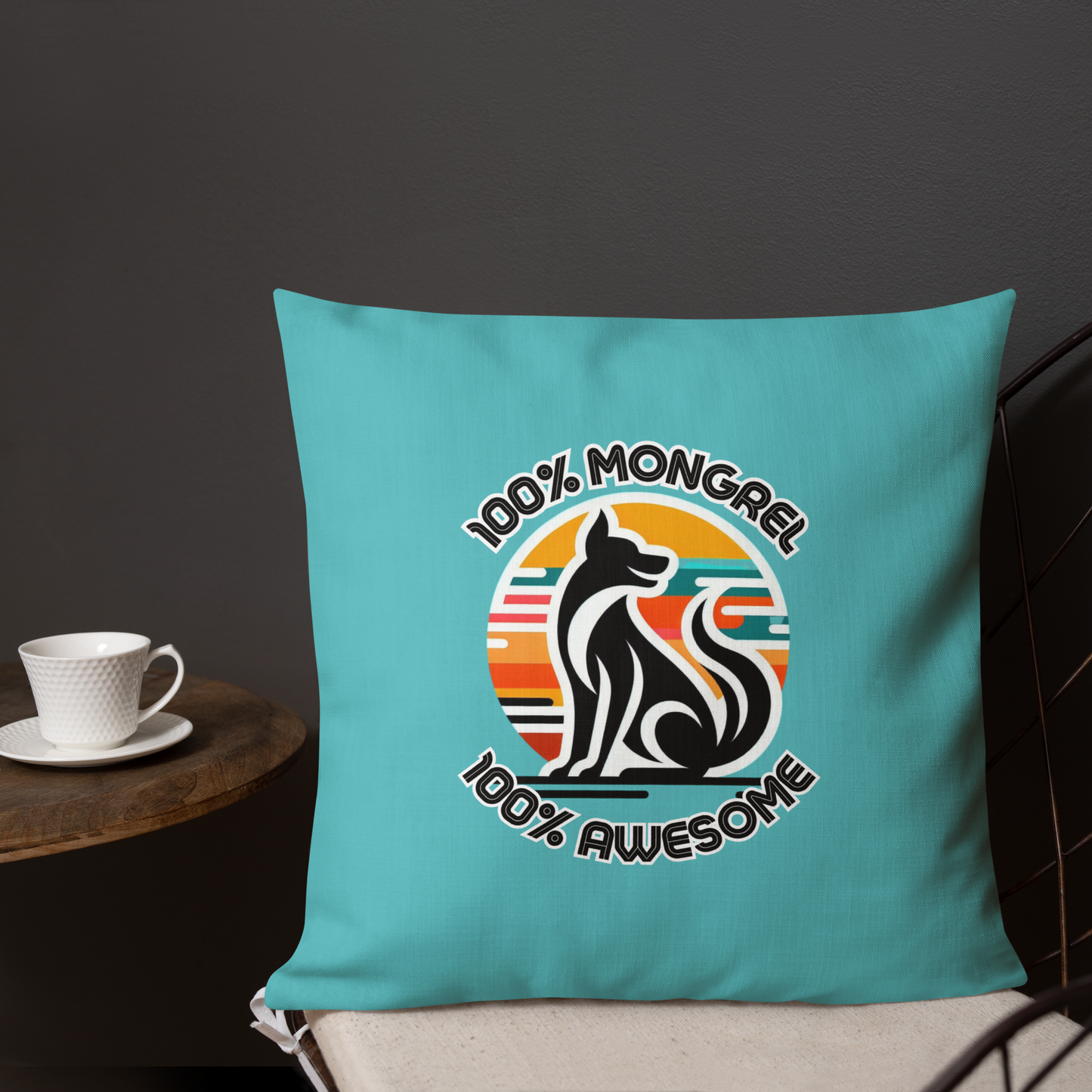 Pillow Throw Rescue Dog Awesome Design For Dog Lovers Mixed Breed Dogful Couch Pillow For Rescue Mutt Homes Retro Dog Mum Dog Dad Mongrel