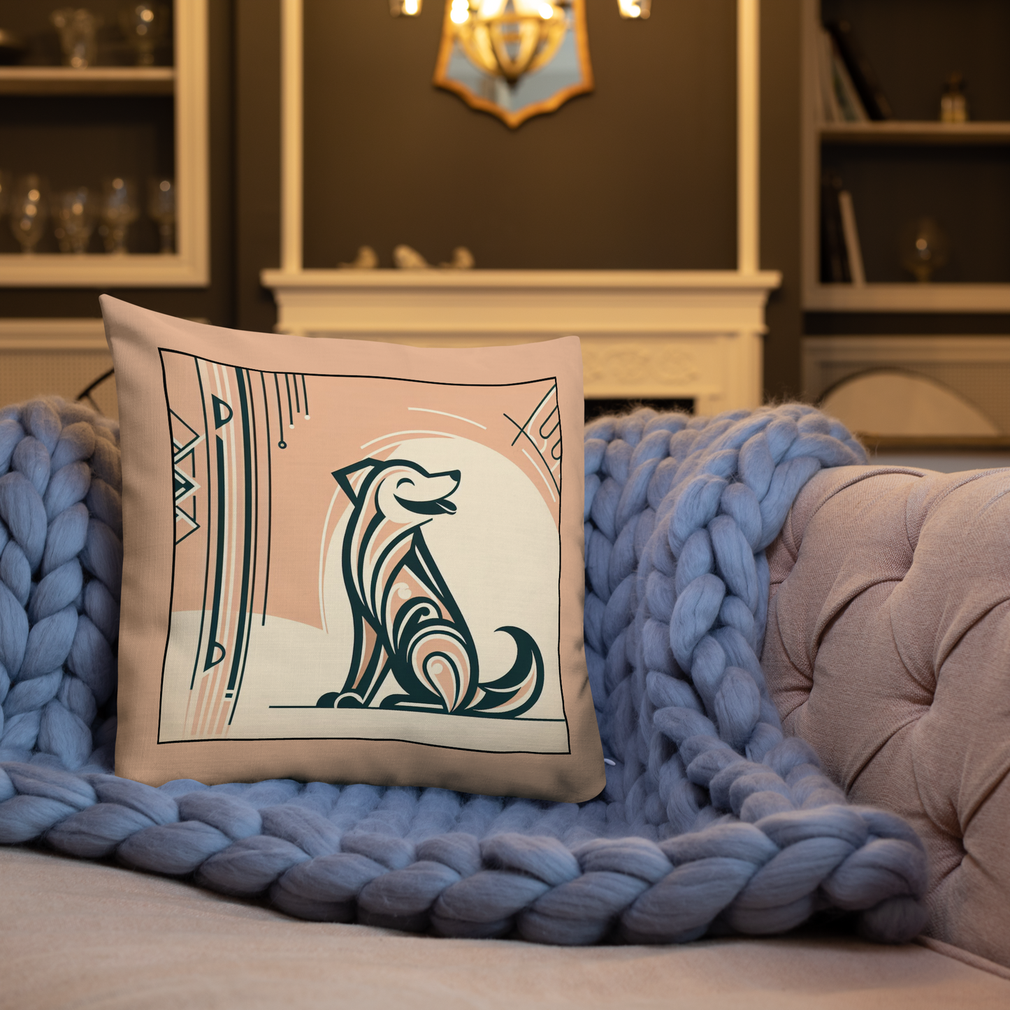 Pillow Throw Limited Edition Mongrel Art Deco Design For Dog Lovers Mixed Breed Dogful Unique Rescue Mutt Pet Homes Dog Mum Dog Dad Couch