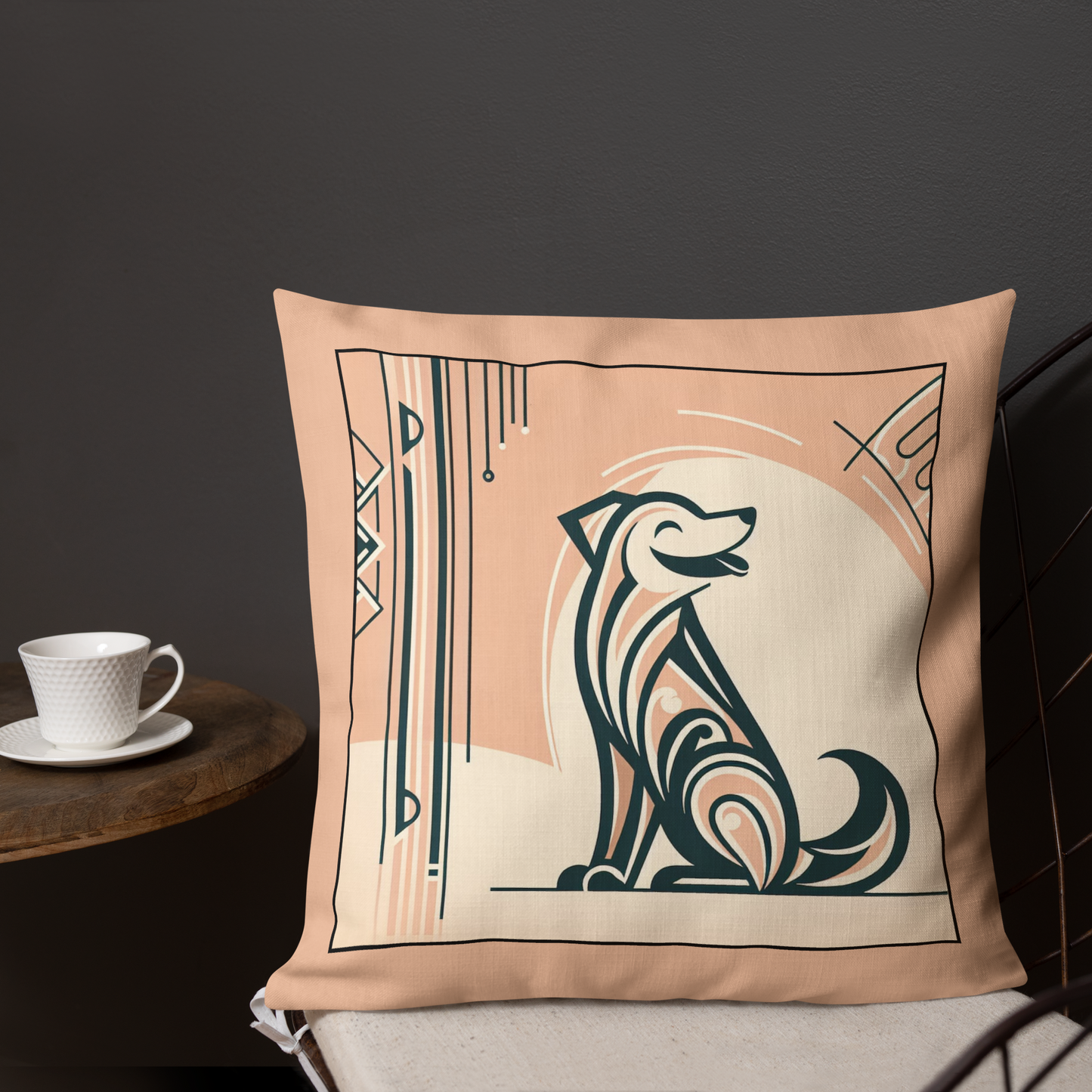 Pillow Throw Limited Edition Mongrel Art Deco Design For Dog Lovers Mixed Breed Dogful Unique Rescue Mutt Pet Homes Dog Mum Dog Dad Couch