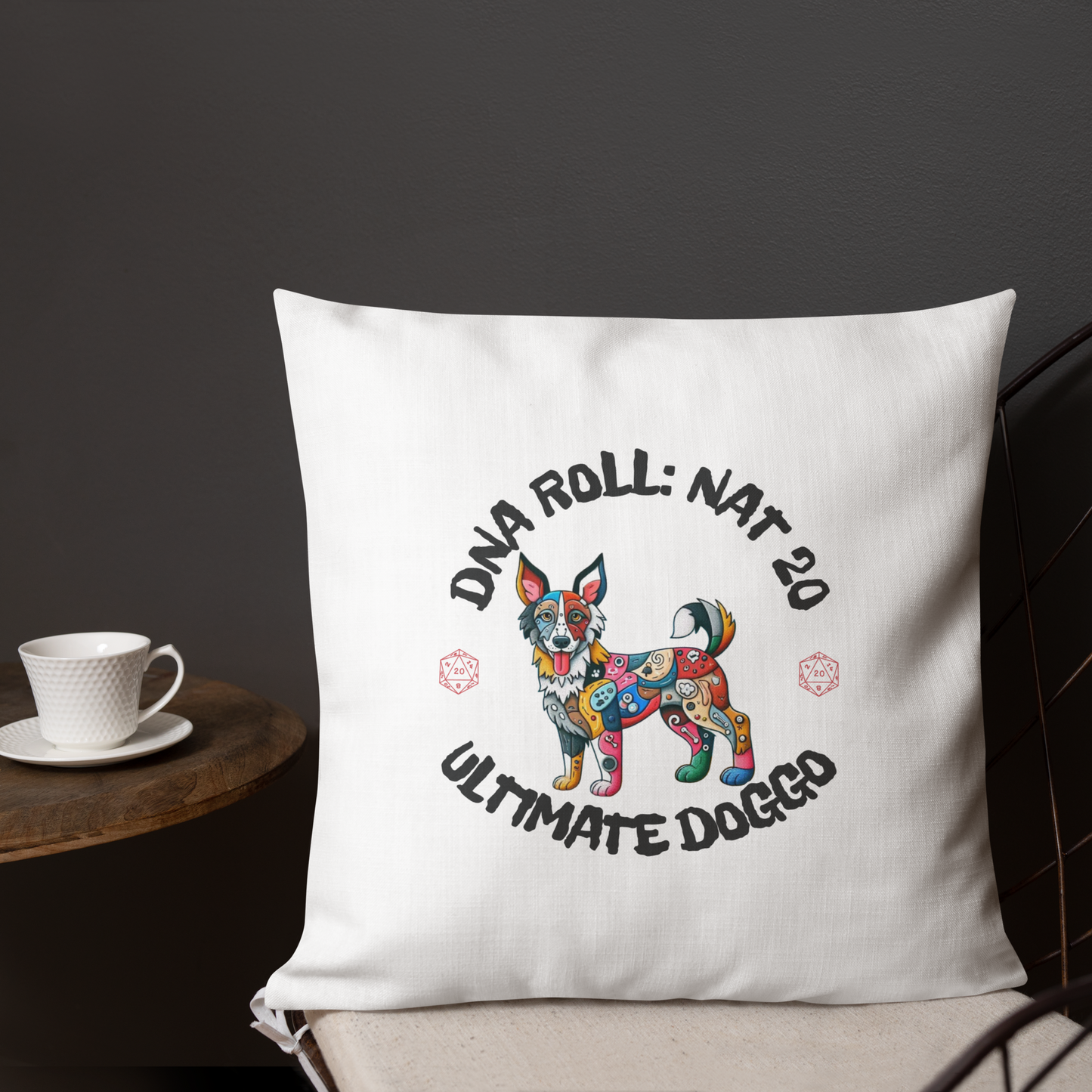 Pillow Throw Gamer Dog Retro Design Dog Lovers Mixed Breed Dogful Geeky Pillow Rescue Mutt Dog Mom Gift Mongrel Pride Gaming Canine Dog Dad