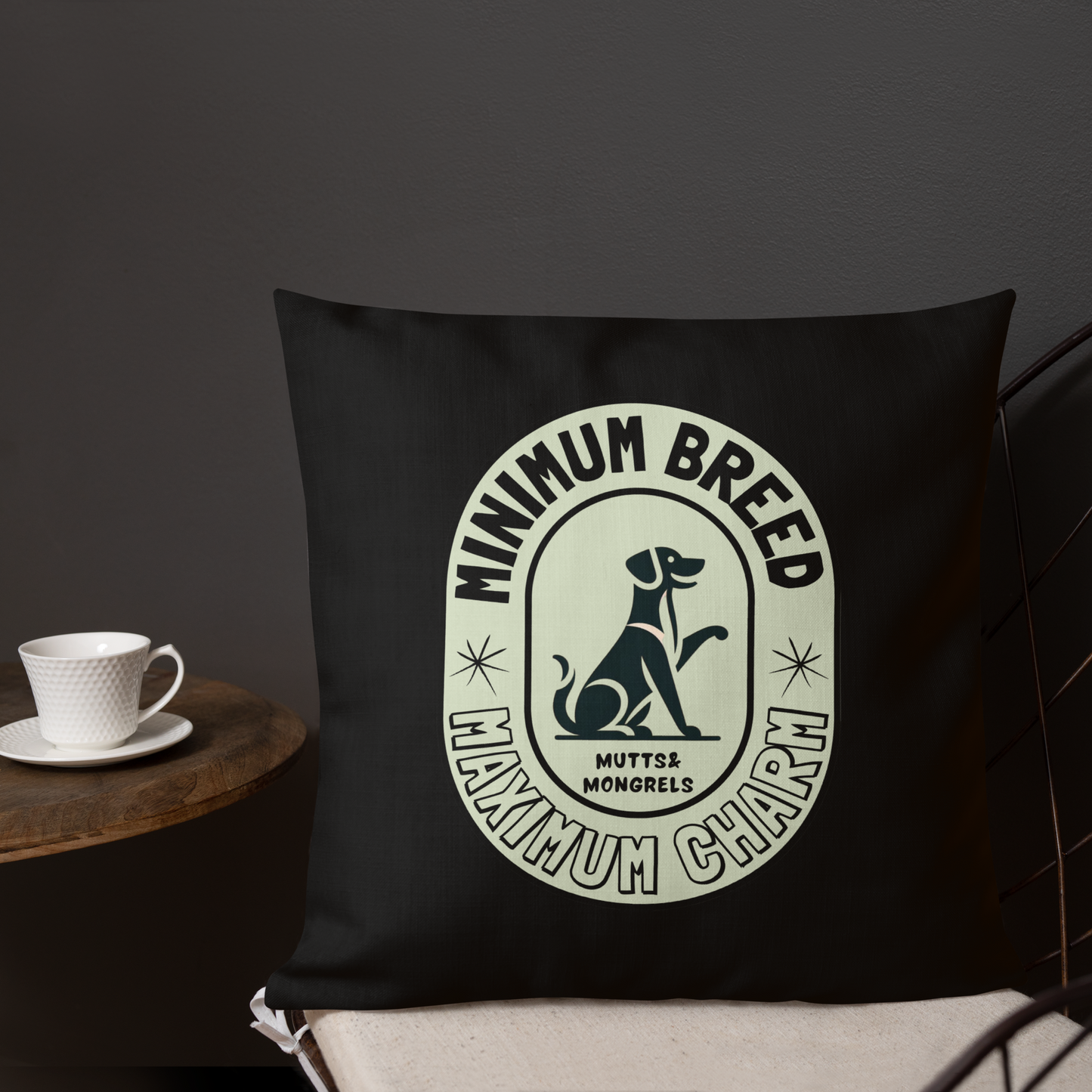 Pillow Throw Pillow Rescue Dog Charm Art Deco Design Dog Lovers Mixed Breed Dogful For Pet Lovers Rescue Mutt Gift Dog Mum Dog Dad Mongrel