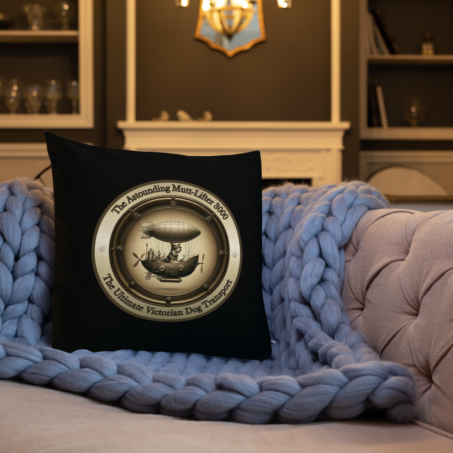 Pillow Throw Steampunk Design For Dog Lovers Mixed Breed Dogful Funny Dog Victorian For Rescue Mutt Homes Dog Mum Dad Mongrel Couch Pillow
