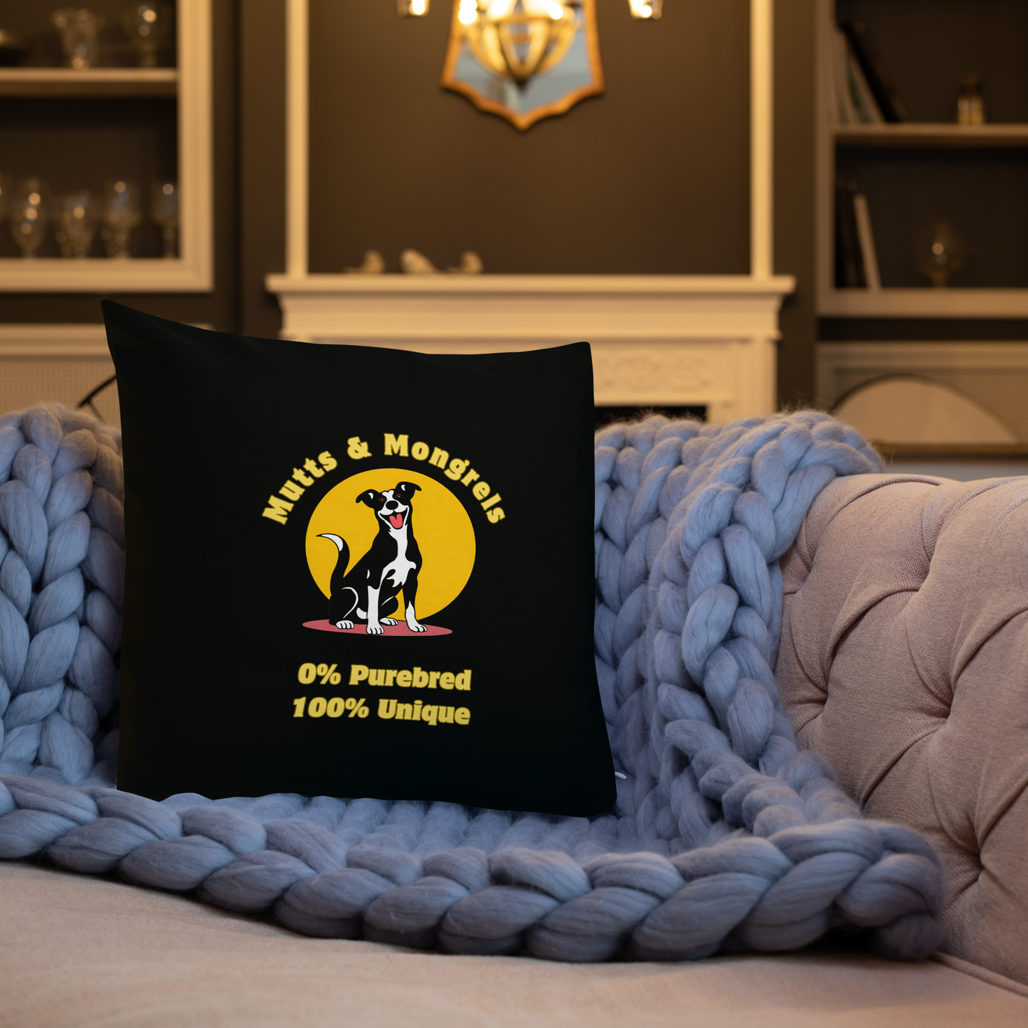 Pillow Throw Rescue Dog Originals Design For Dog Lovers Mixed Breed Dogful For Rescue Mutt Home Accent Gift Mongrel Retro Dog Mum Dog Dad