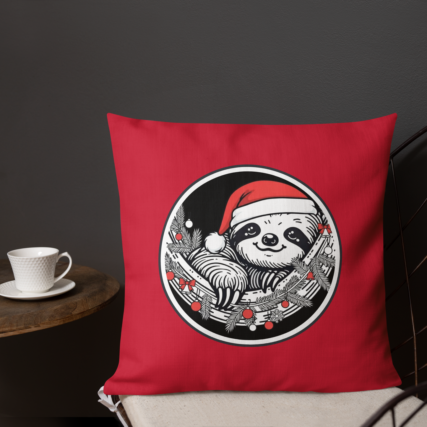 Funny Sloth Premium Pillow: Cozy Christmas Gift for Animal Lovers
