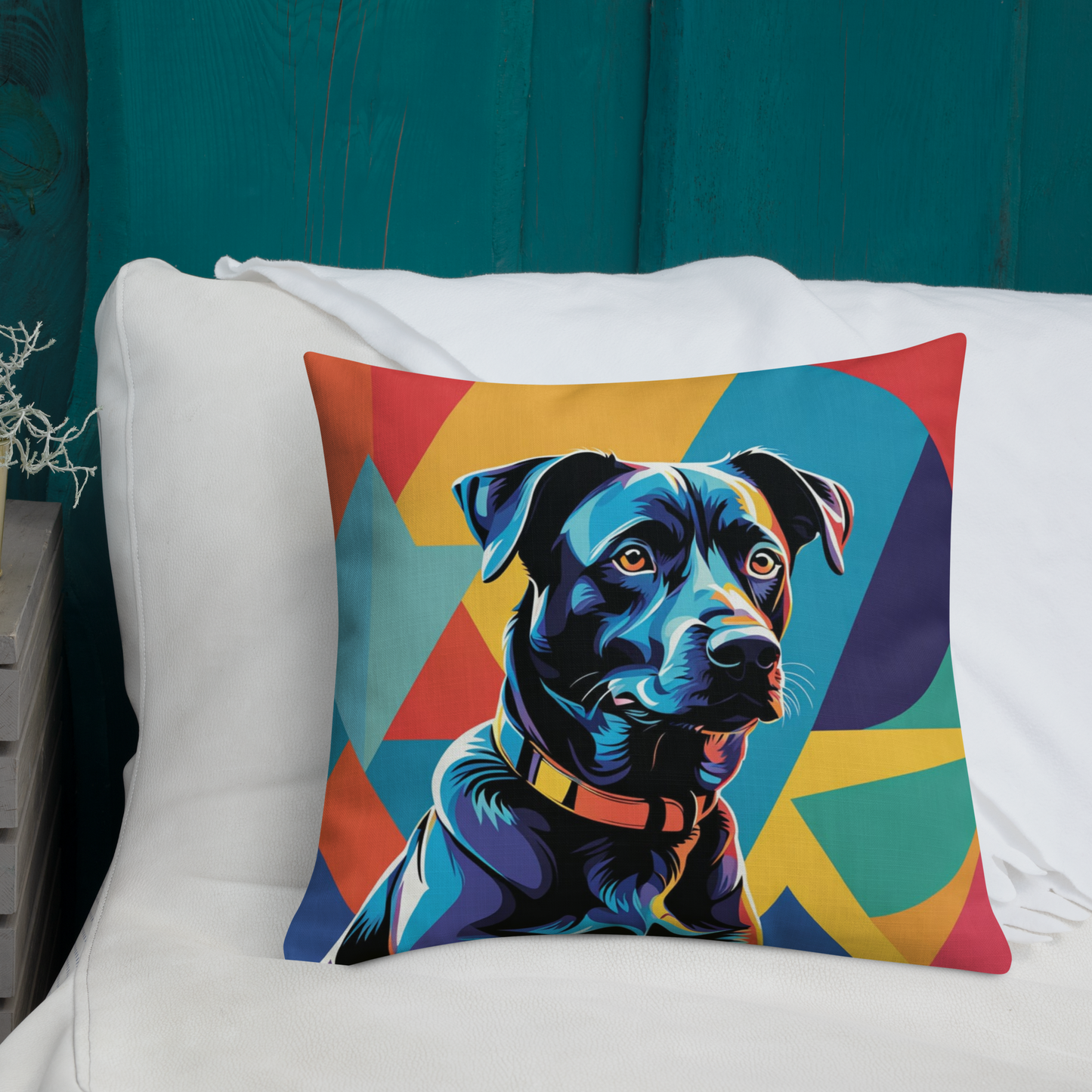 Pillow Throw Rescue Dog Design For Dog Lovers Mixed Breed Dogful Funny Couch Pillow For Pet Owners Mongrel Mutt Décor Pop Art Dog Mum Dad