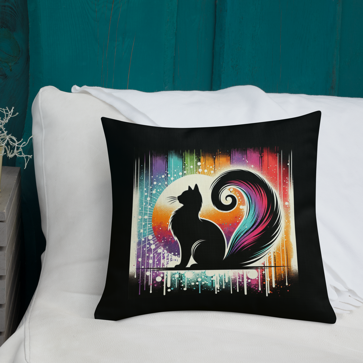 Cat Pillow Art Deco Design For Cat Lovers Retro Sarcastic Feline Throw Cushion Funny Home Decor Housewarming Gift For Cat Parents Rescue Cat