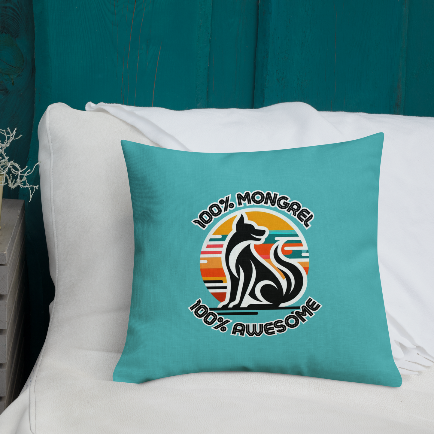 Pillow Throw Rescue Dog Awesome Design For Dog Lovers Mixed Breed Dogful Couch Pillow For Rescue Mutt Homes Retro Dog Mum Dog Dad Mongrel