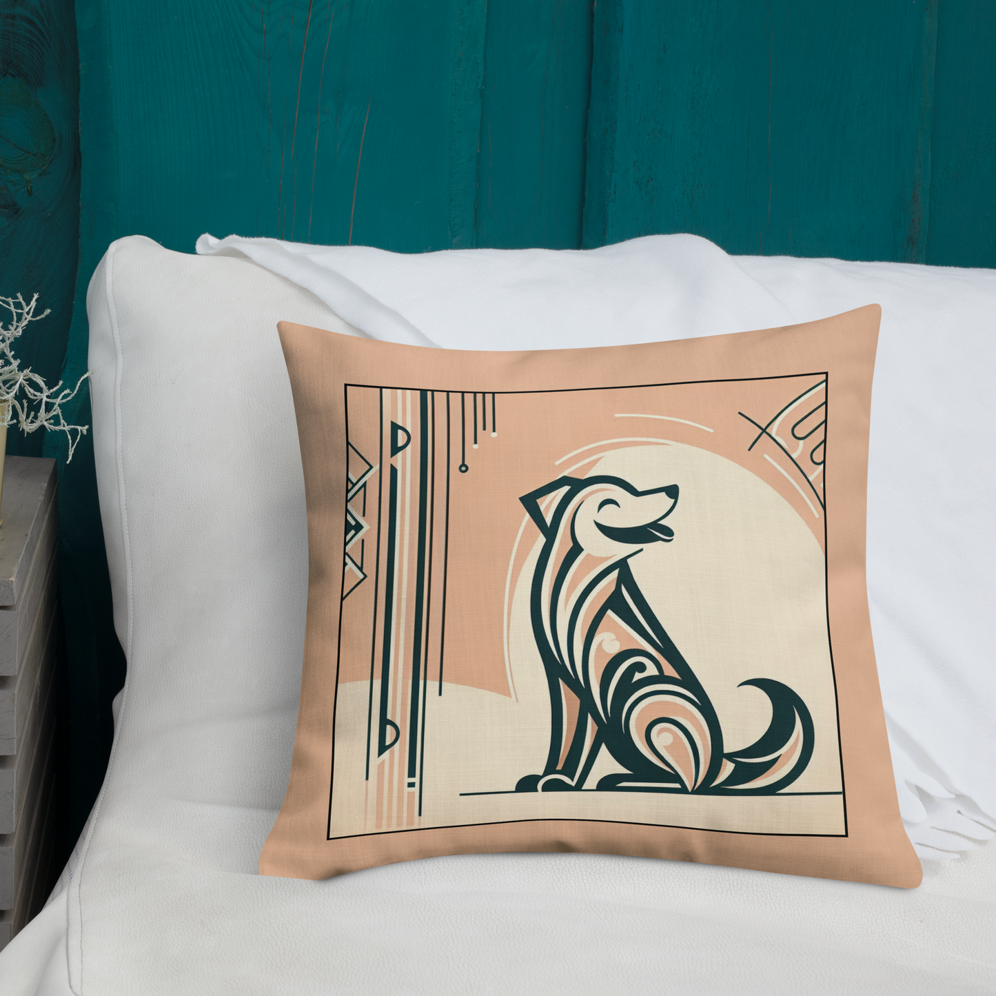 Pillow Throw Limited Edition Mongrel Art Deco Design For Dog Lovers Mixed Breed Dogful Unique Rescue Mutt Pet Homes Dog Mum Dog Dad Couch