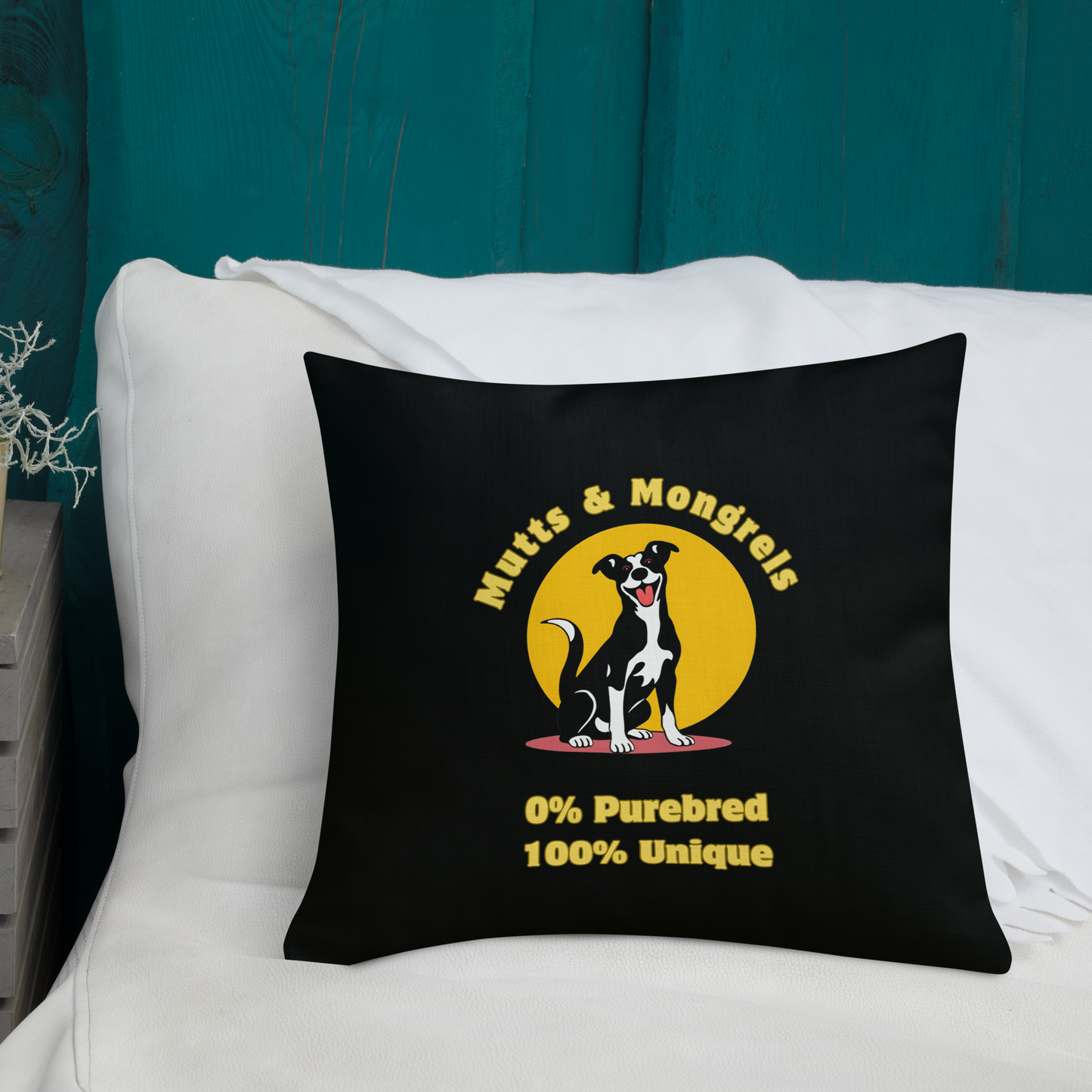 Pillow Throw Rescue Dog Originals Design For Dog Lovers Mixed Breed Dogful For Rescue Mutt Home Accent Gift Mongrel Retro Dog Mum Dog Dad