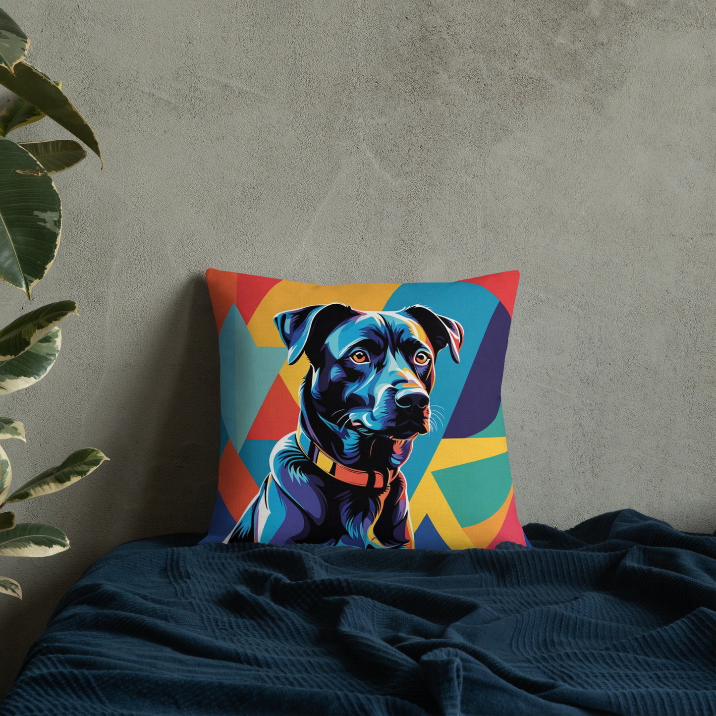Pillow Throw Rescue Dog Design For Dog Lovers Mixed Breed Dogful Funny Couch Pillow For Pet Owners Mongrel Mutt Décor Pop Art Dog Mum Dad