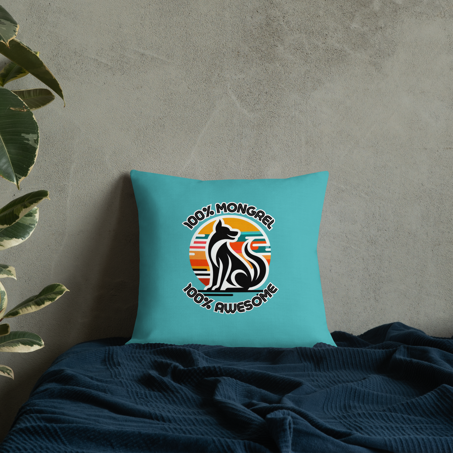 Pillow Throw Rescue Dog Awesome Design For Dog Lovers Mixed Breed Dogful Couch Pillow For Rescue Mutt Homes Retro Dog Mum Dog Dad Mongrel