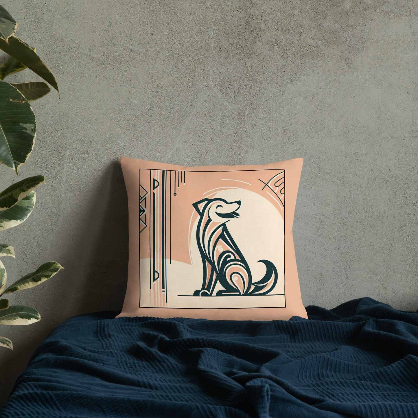 Pillow Throw Limited Edition Mongrel Art Deco Design For Dog Lovers Mixed Breed Dogful Unique Rescue Mutt Pet Homes Dog Mum Dog Dad Couch