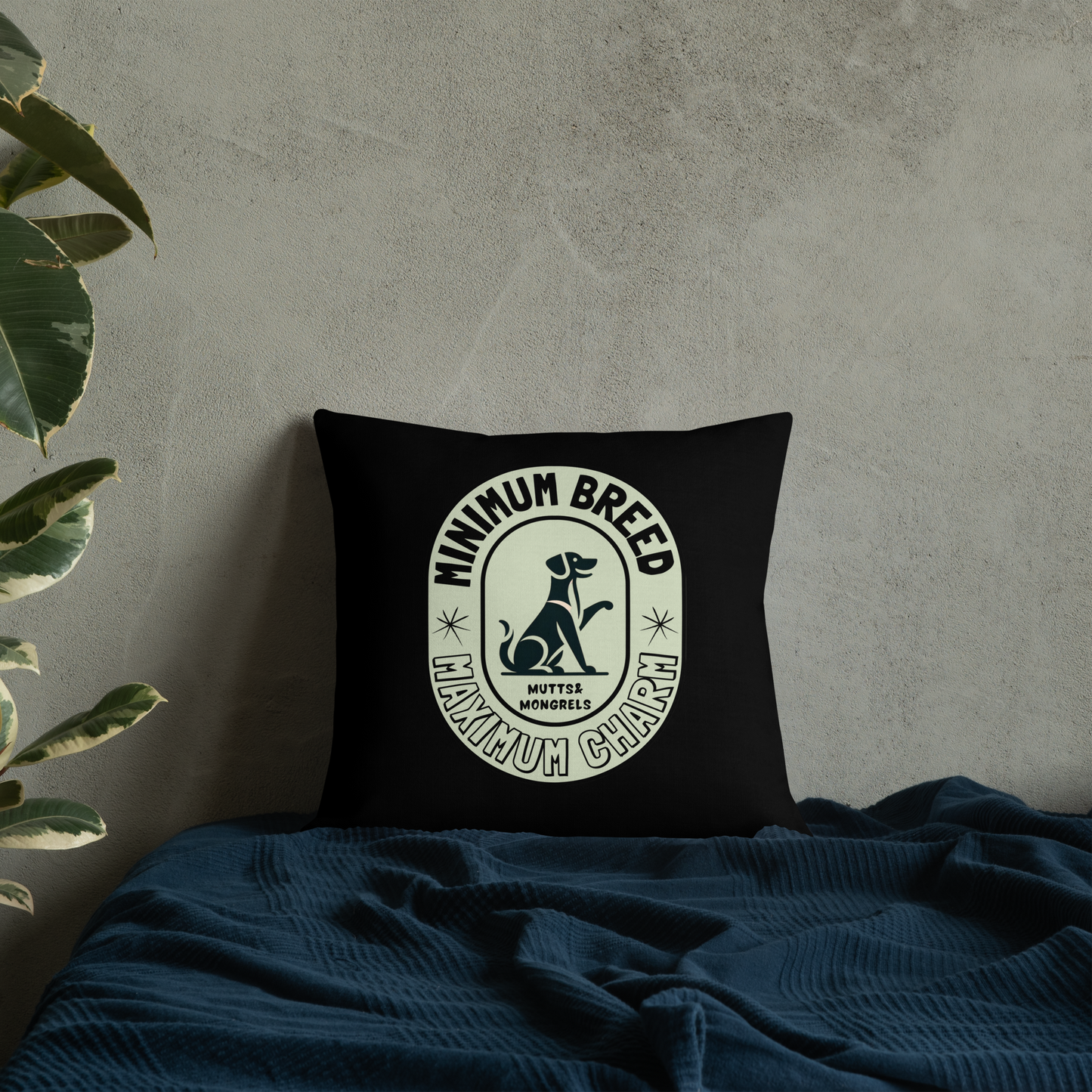 Pillow Throw Pillow Rescue Dog Charm Art Deco Design Dog Lovers Mixed Breed Dogful For Pet Lovers Rescue Mutt Gift Dog Mum Dog Dad Mongrel