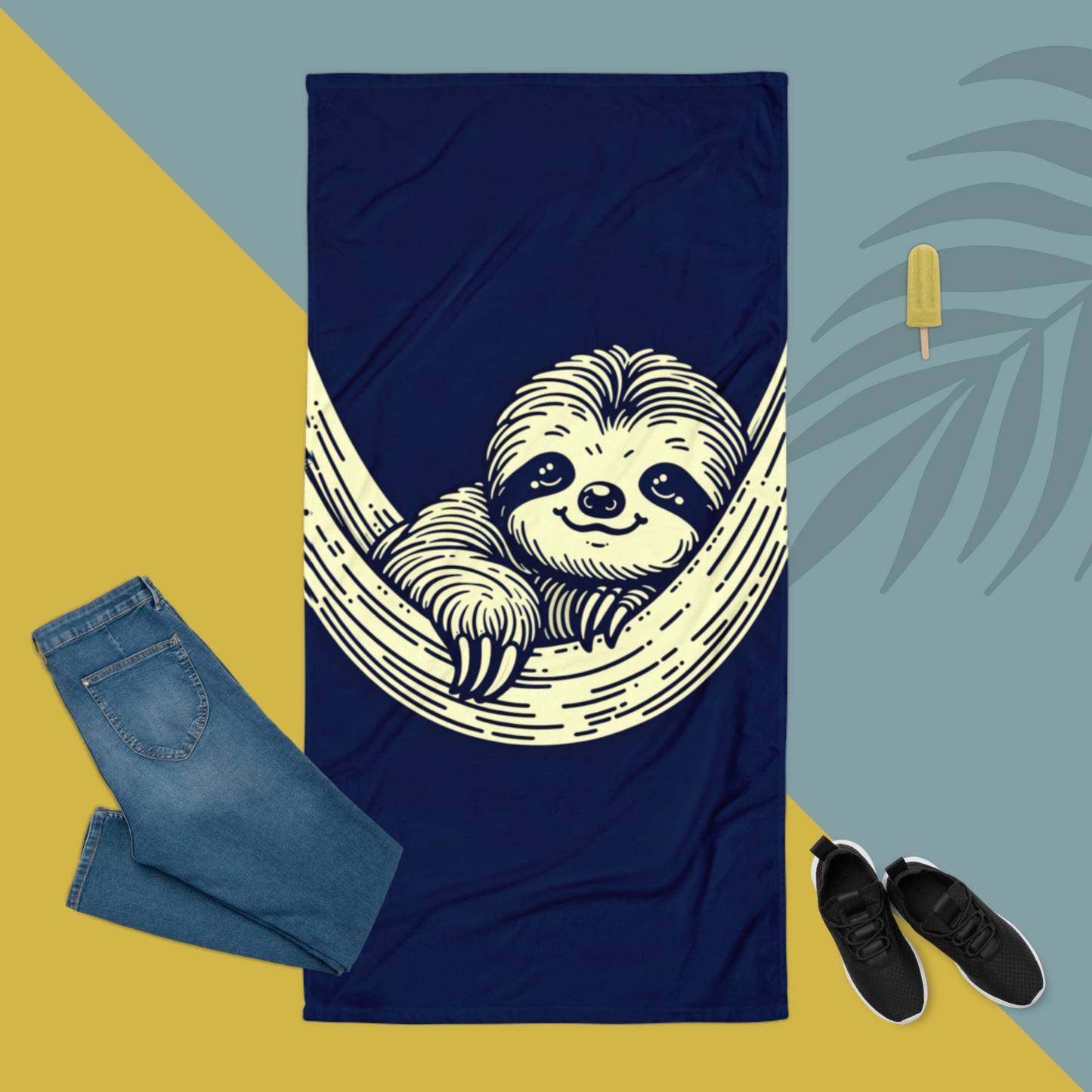 Funny Sloth Towel: Art Deco Gift for Animal Lovers