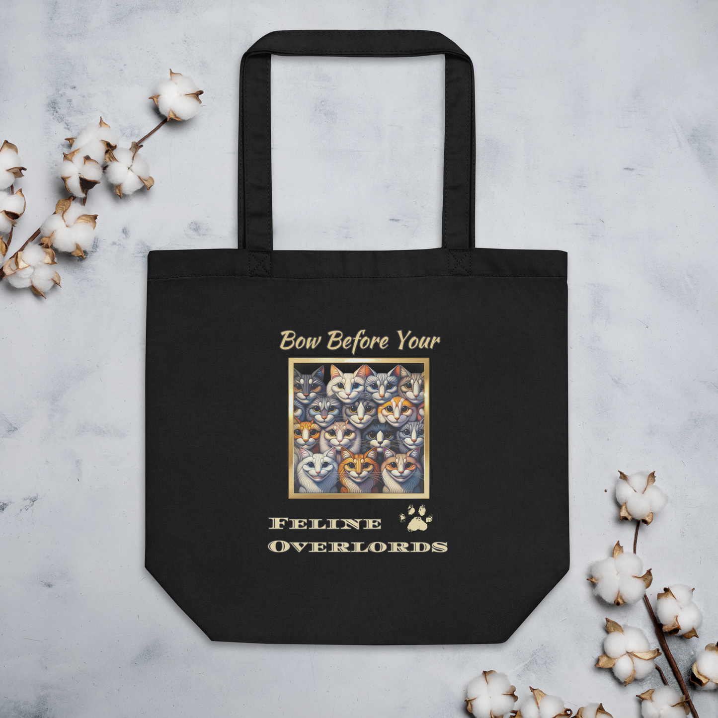 Organic Tote Bag Mixed Breed Funny Cat Kitty Attitude Gift Reusable Catful Cat Lovers Mom Bold Feline Humor Design Sarcastic Quote Retro Pet