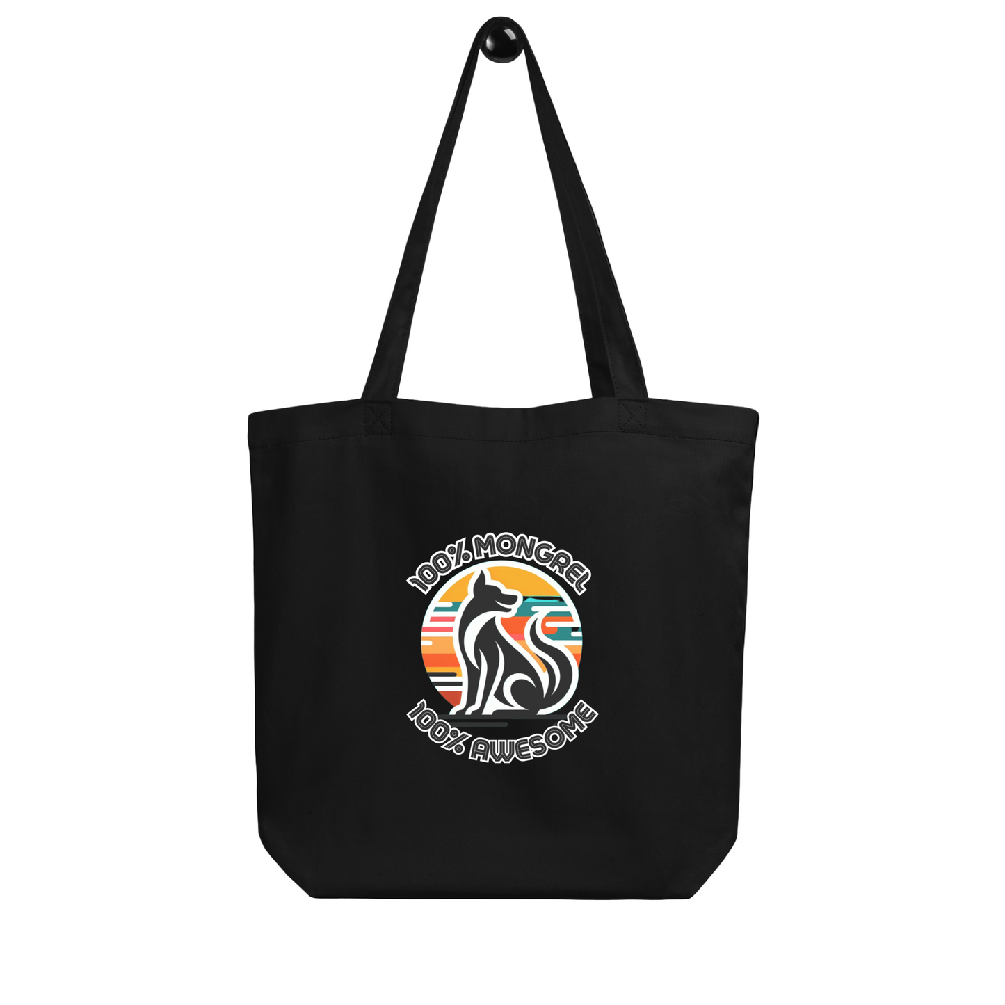 Organic Tote Bag Mixed Breed Rescue Dog Mongrel Dogful Funny Retro Mutt Eco Design Cotton Tote Bag Dog Lovers Quirky Gift Idea Dog Mum Dad