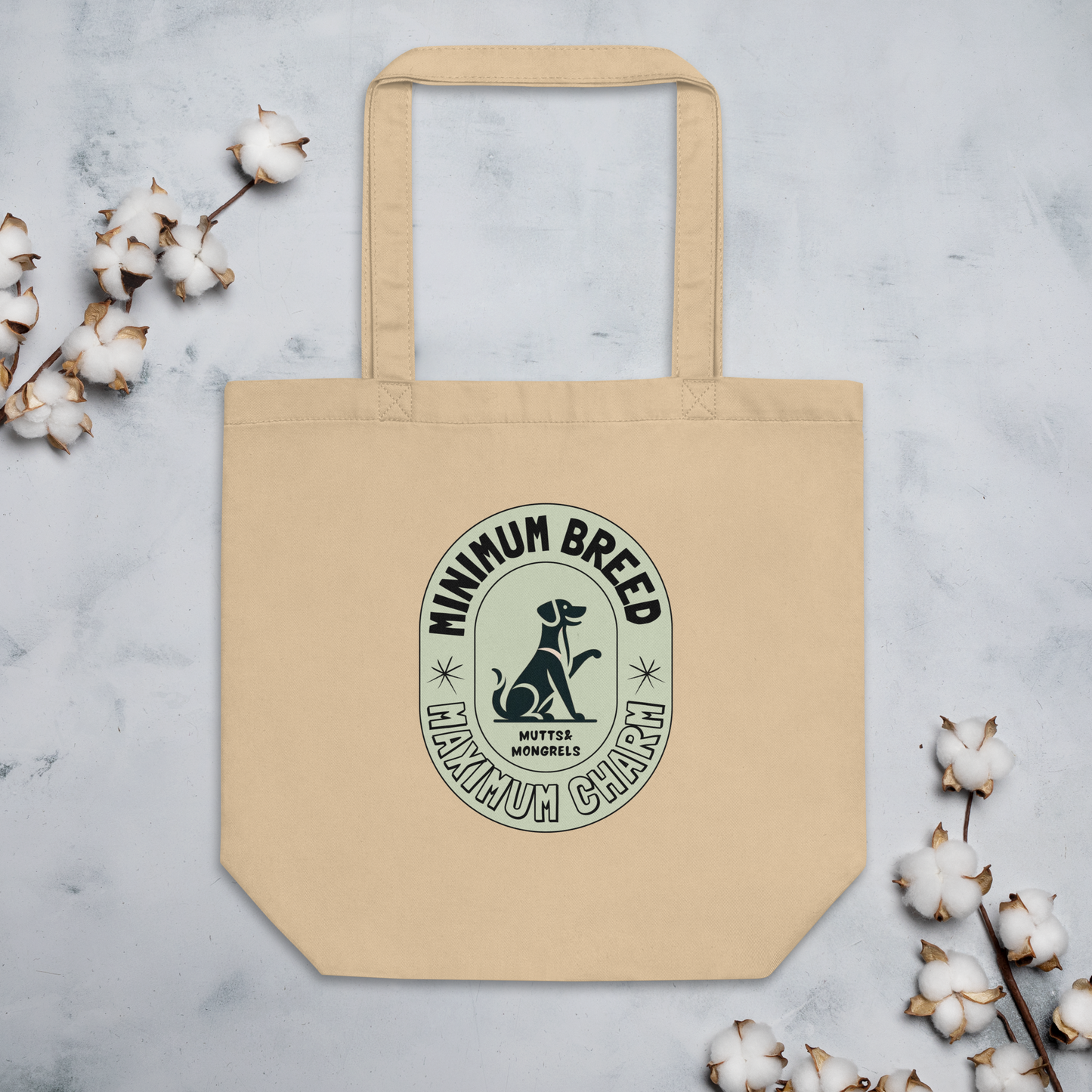 Organic Tote Bag Art Deco Mixed Breed Rescue Dog Funny Dogful Humor Mongrel Charm Cotton Tote Bag For Dog Lovers Mum Dad Bold Design Gift