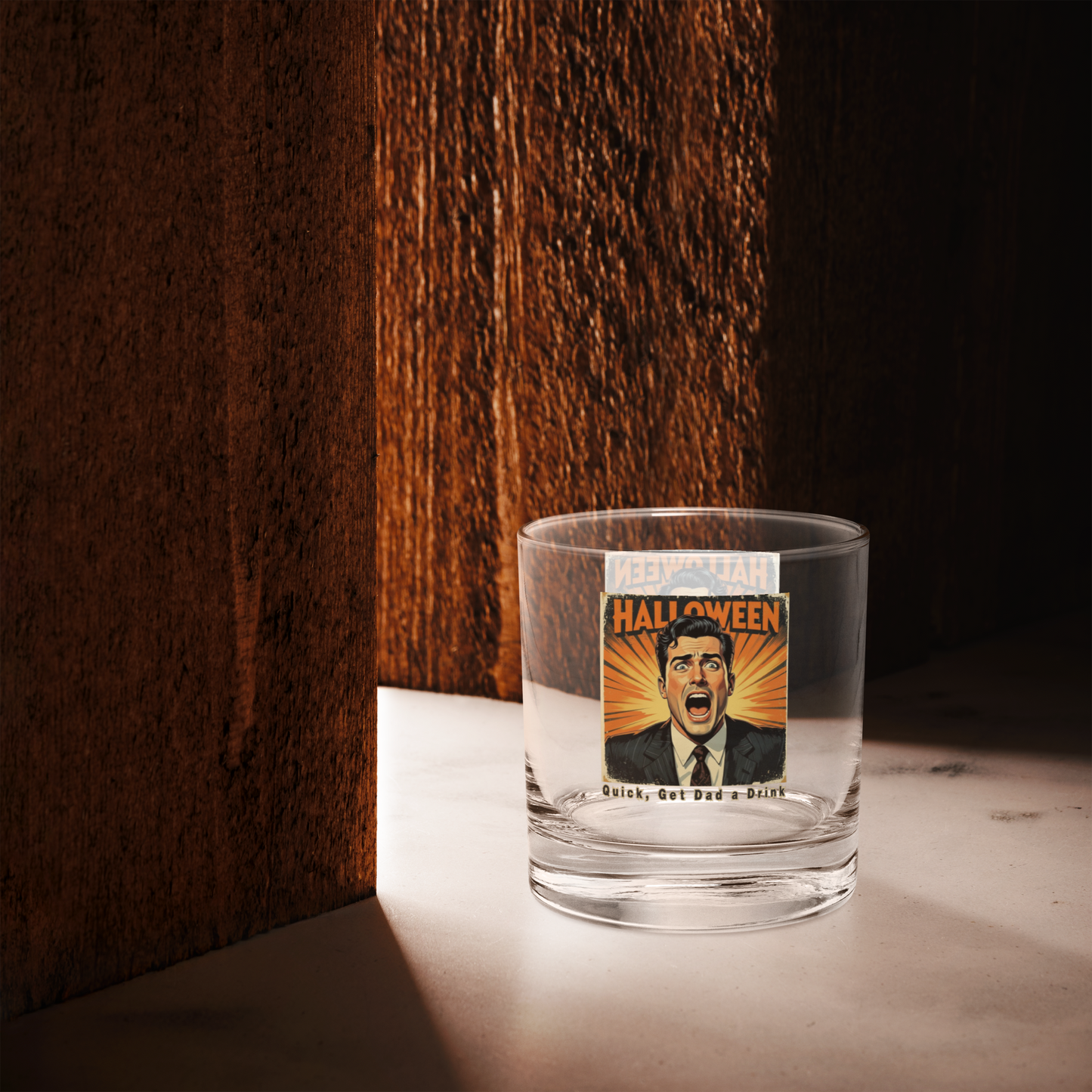 Funny Retro Rocks Glass: Halloween Gift for Cool Dads