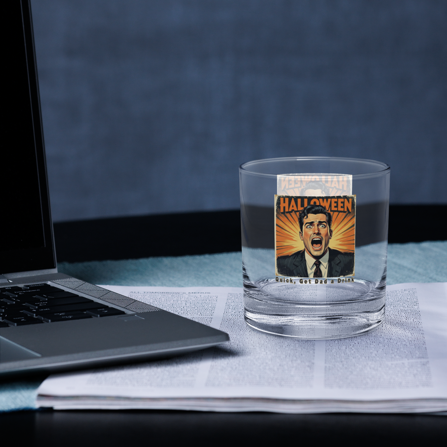 Funny Retro Rocks Glass: Halloween Gift for Cool Dads