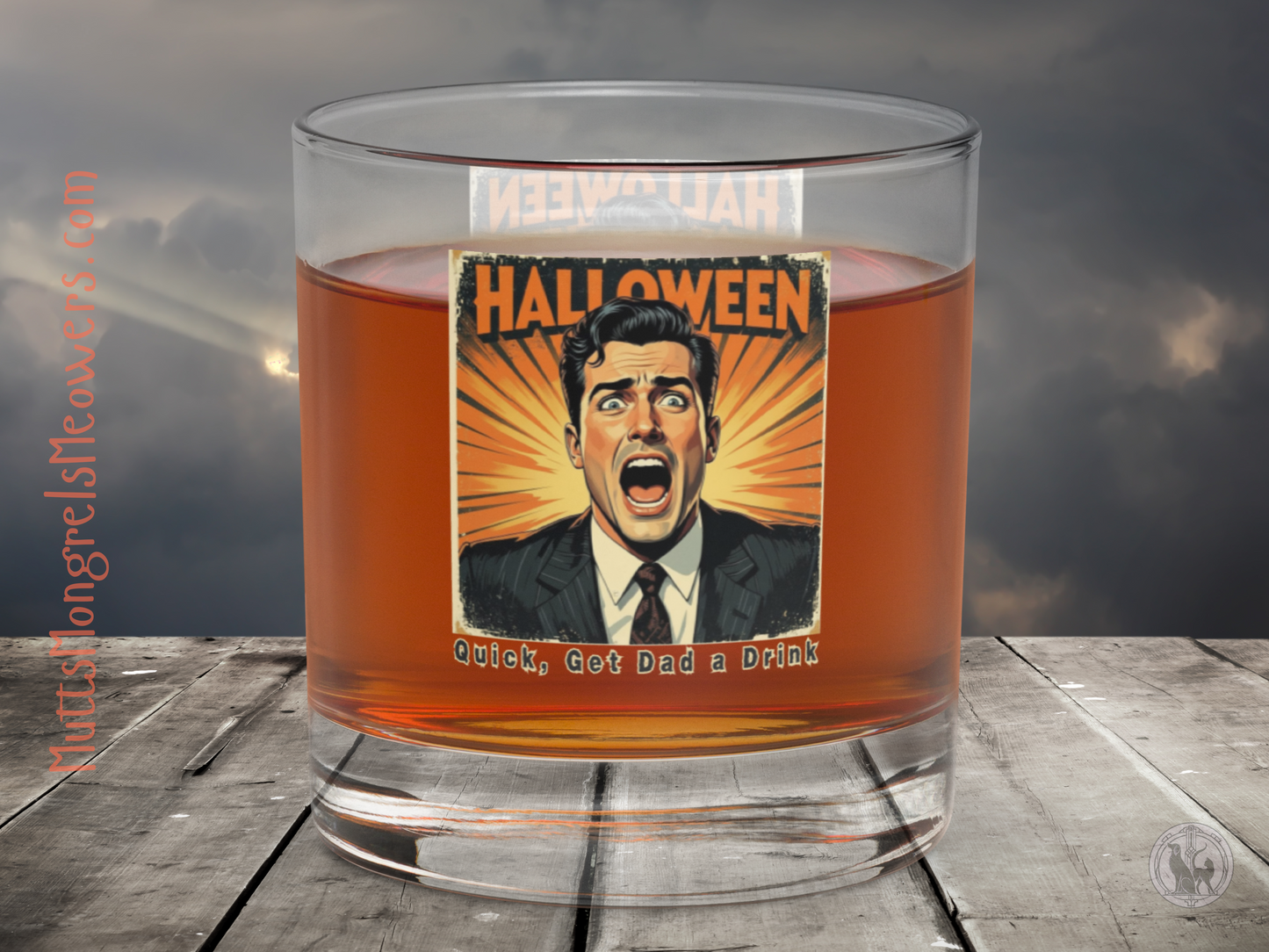 Funny Retro Rocks Glass: Halloween Gift for Cool Dads