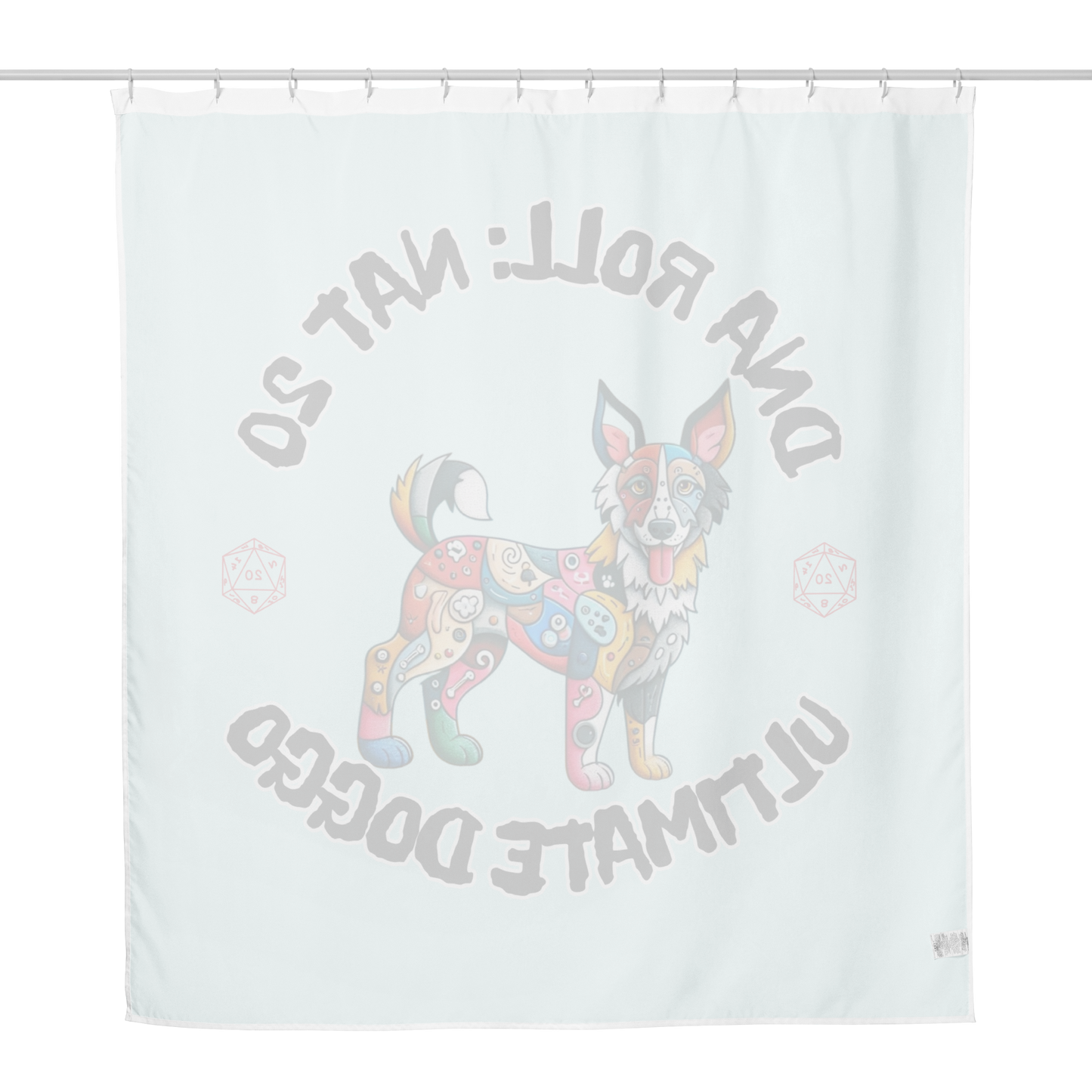 Shower Curtain Pop Art Dog Funny Mutt Gamer Gift for Dog Lovers Geeky Mixed Breed Rescue Dog Parents Canine Bathroom Decor Relaxing Vibe