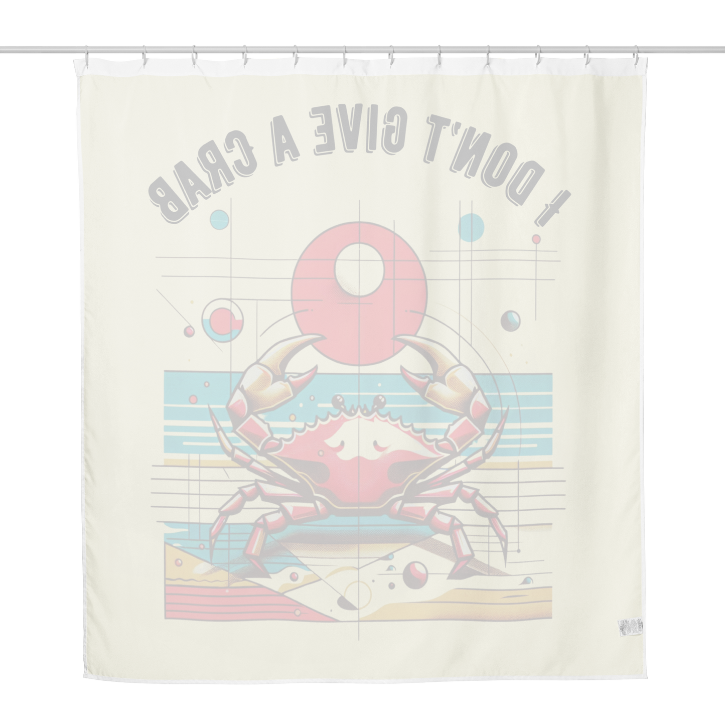 Shower Curtain Crabby Crab Cancer Zodiac Astrology Pop Art Design Crustacean Bathroom Gift Quirky Housewarming Coastal Vibe Summer Fun Star