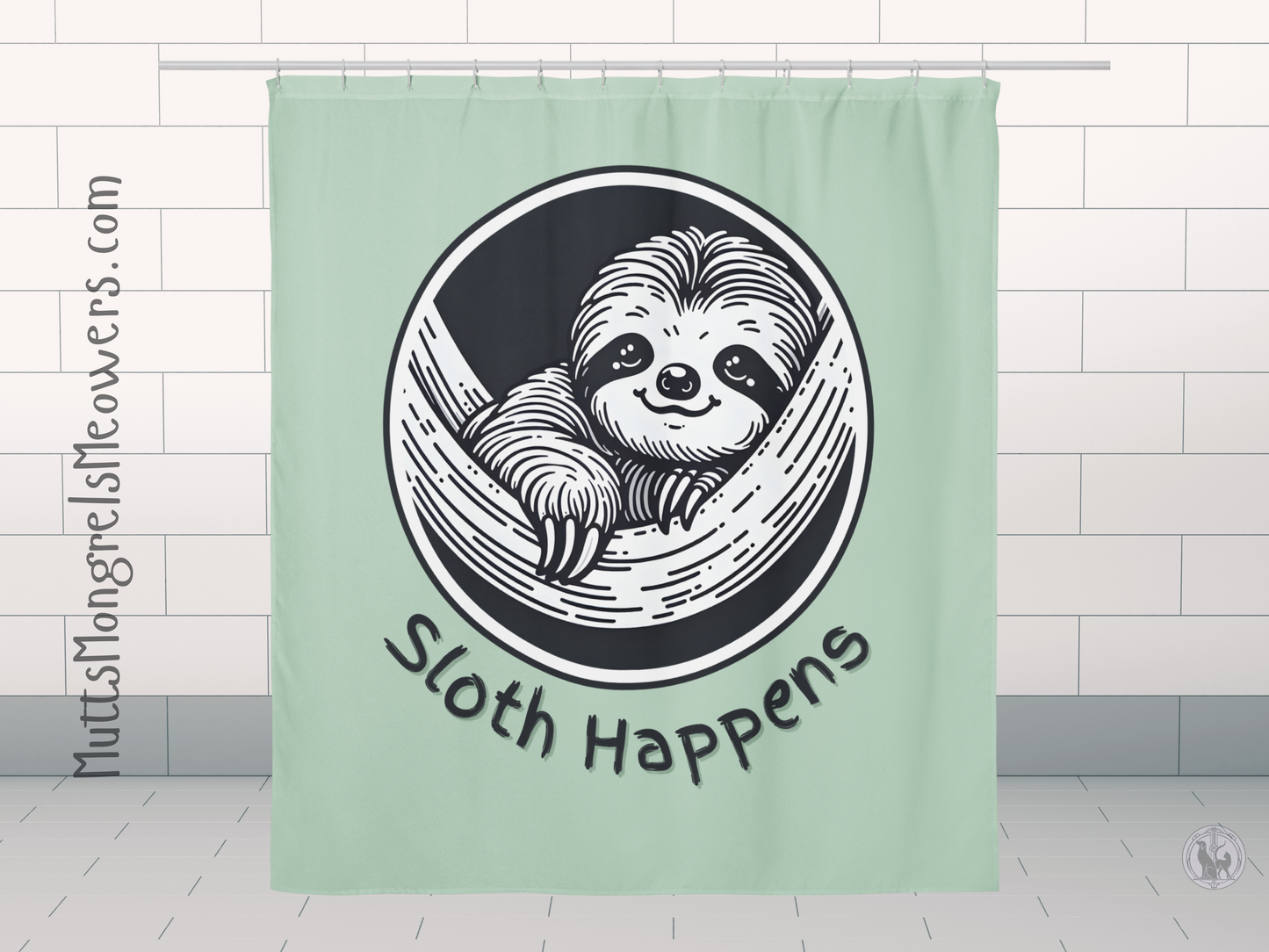 Funny Sloth Shower Curtain: Quirky Home Decor Gift for Animal Lovers