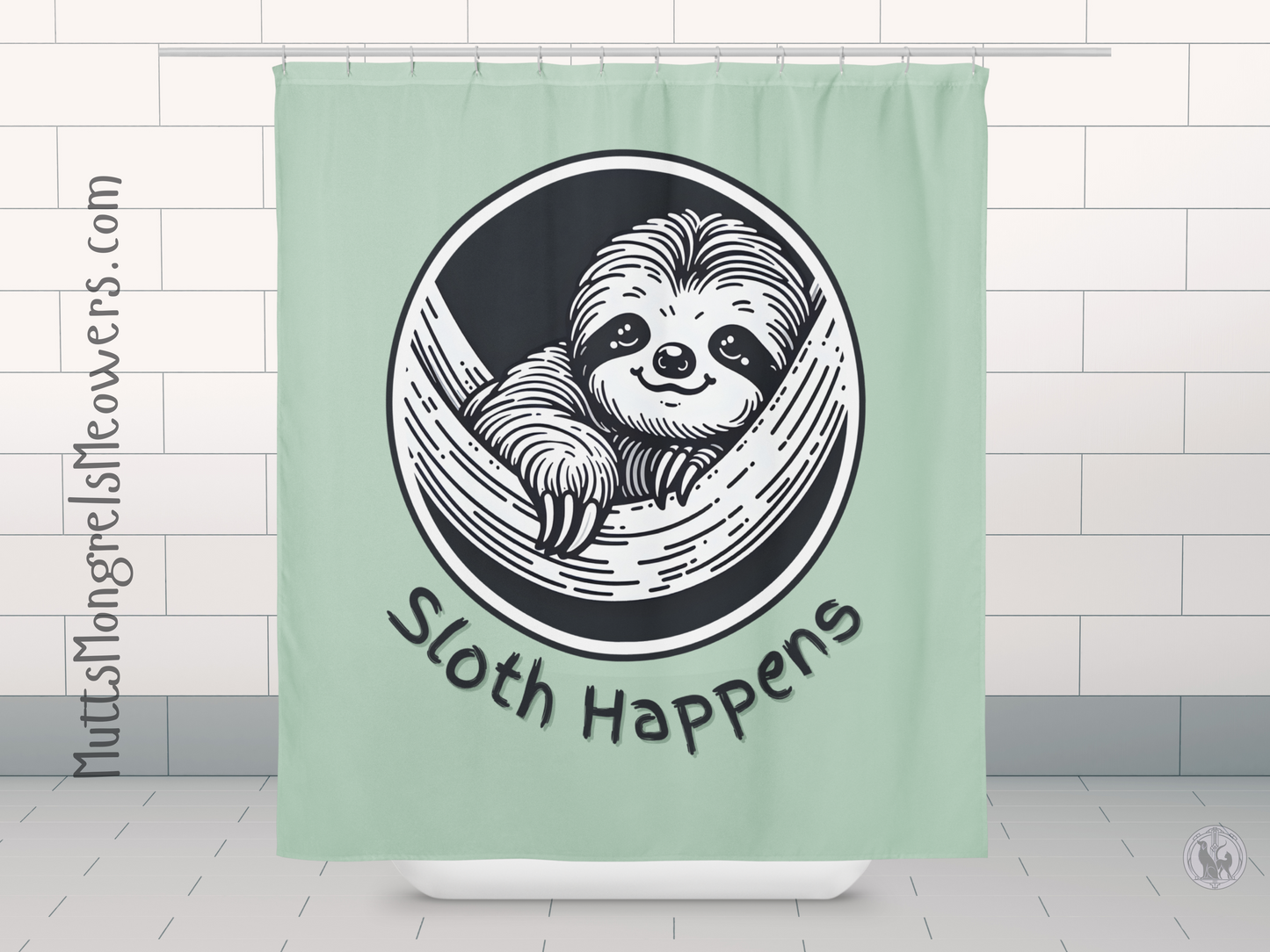 Funny Sloth Shower Curtain: Quirky Home Decor Gift for Animal Lovers