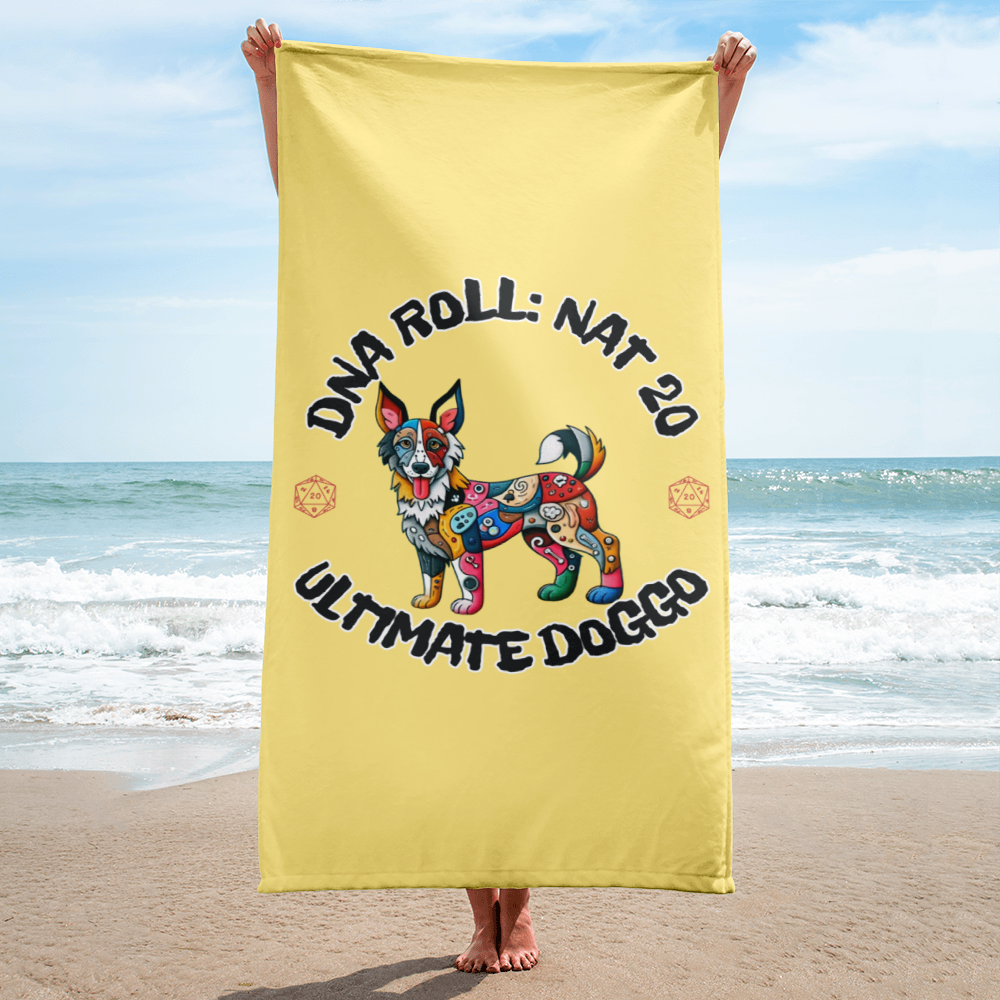 Beach Towel Pop Art Dog Funny Mutt Gamer Gift for Dog Lovers Geeky Mixed Breed Rescue Dog Parent Canine Holiday Relaxing Summer Accessory