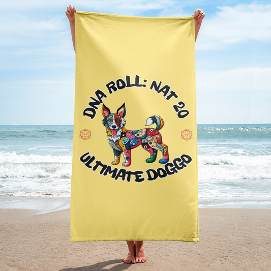 Beach Towel Pop Art Dog Funny Mutt Gamer Gift for Dog Lovers Geeky Mixed Breed Rescue Dog Parent Canine Holiday Relaxing Summer Accessory