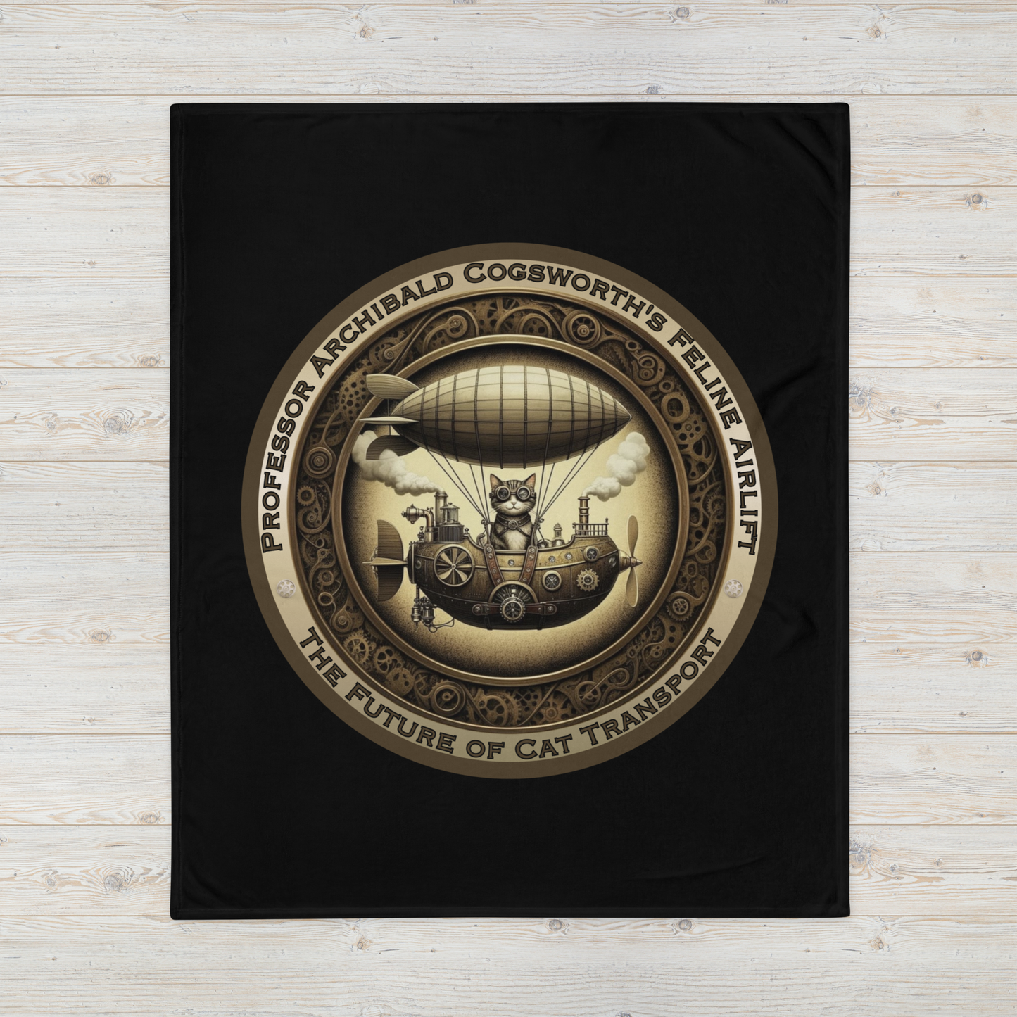 Throw Blanket Catful Proud Cat Mom Rescue Cat Cozy Blanket Steampunk Victorian Feline Airlift Gift for Cat Lover