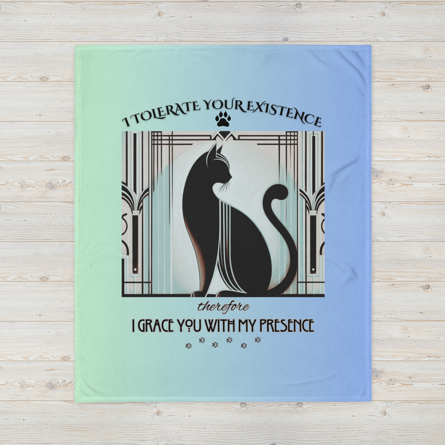 Throw Blanket Catful Proud Cat Mom Rescue Cat Cozy Blanket Sassy Art Deco Tolerate Gift for Cat Lover