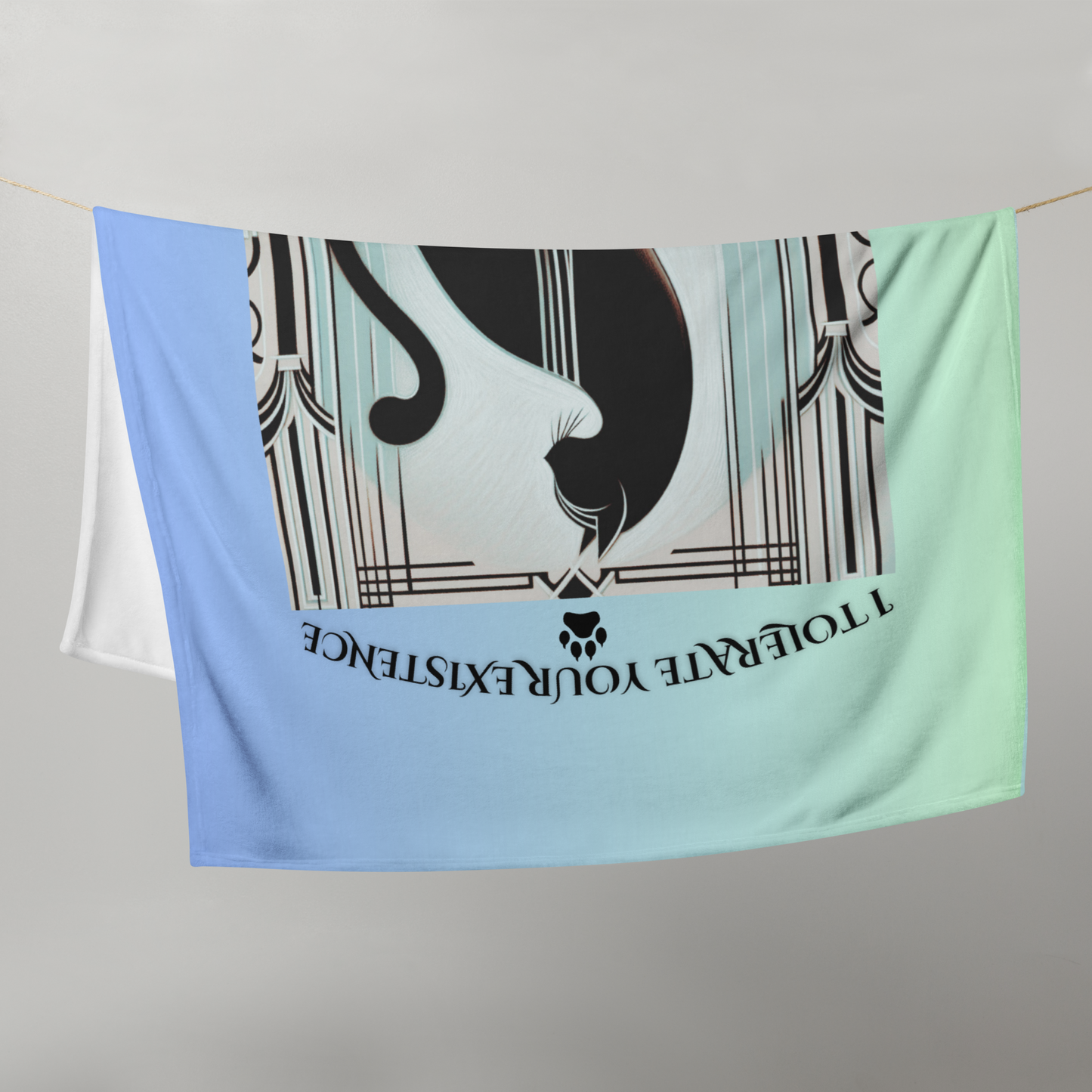 Throw Blanket Catful Proud Cat Mom Rescue Cat Cozy Blanket Sassy Art Deco Tolerate Gift for Cat Lover