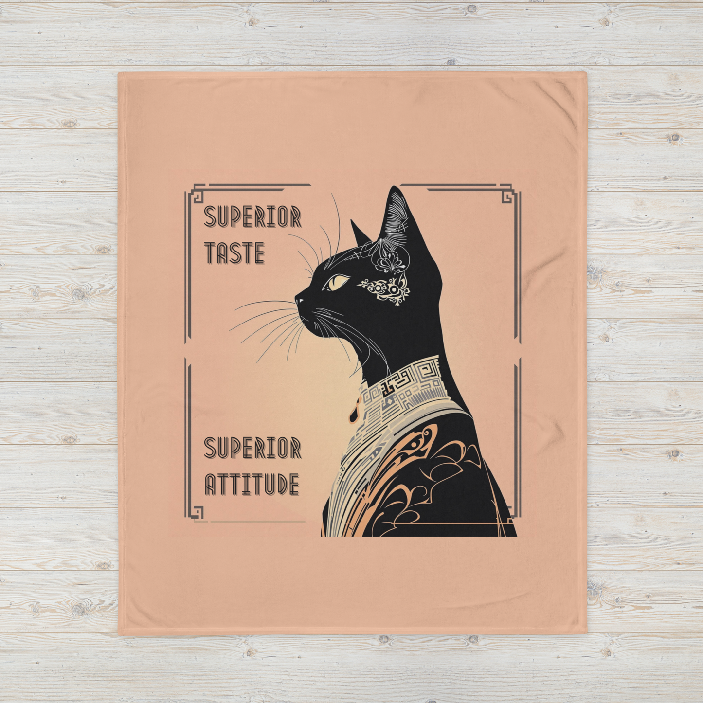 Throw Blanket Catful Proud Cat Mom Rescue Cat Cozy Blanket Superior Taste Attitude Art Deco Gift for Cat Lover