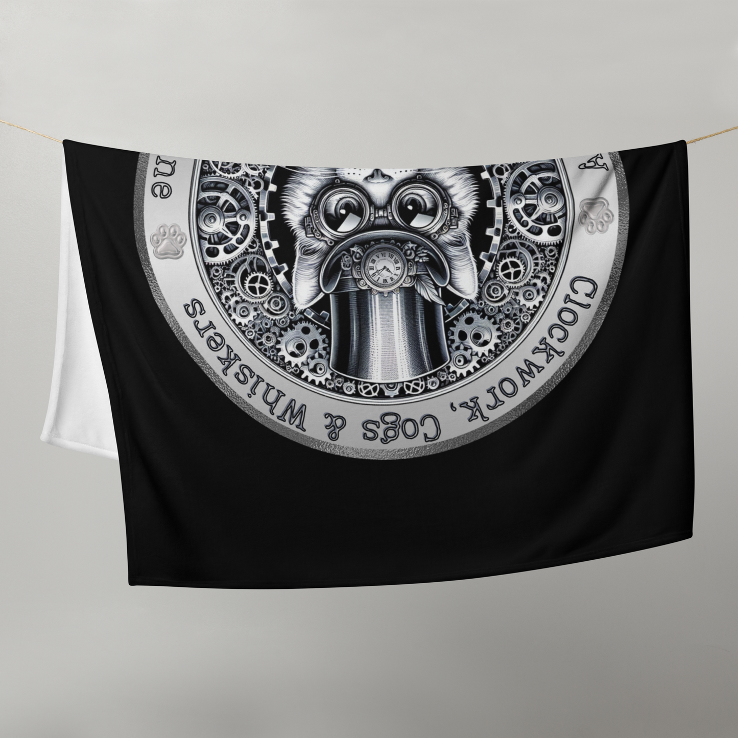 Throw Blanket Catful Proud Cat Mom Rescue Cat Cozy Blanket Clockwork Whiskers Victorian Gift for Cat Lover