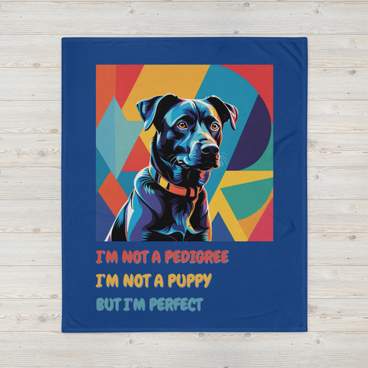 Throw Blanket Dogful Mixed Breed Dog Mom Funny Pop Art Rescue Dog Cozy Blanket Gift for Dog Lover
