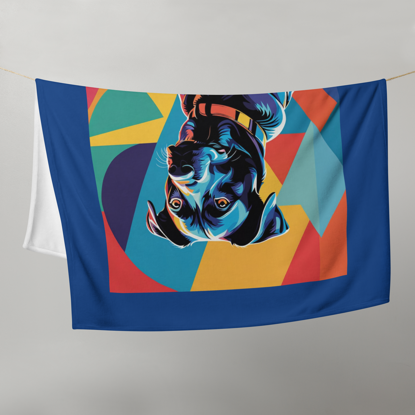 Throw Blanket Dogful Mixed Breed Dog Mom Funny Pop Art Rescue Dog Cozy Blanket Gift for Dog Lover