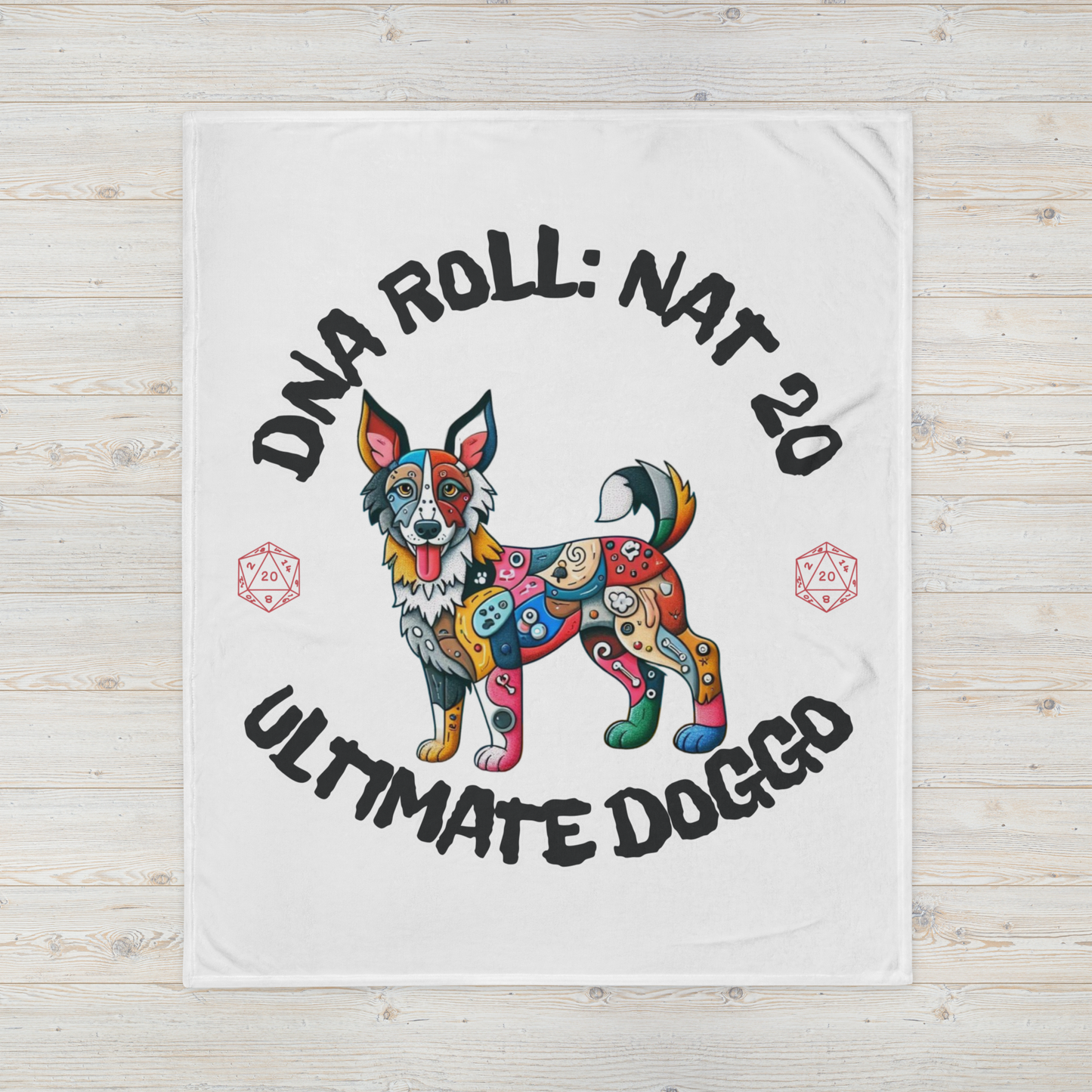 Throw Blanket Dogful Mixed Breed Dog Mom Gamer RPG Retro Rescue Dog Cozy Blanket Gift for Dog Lover