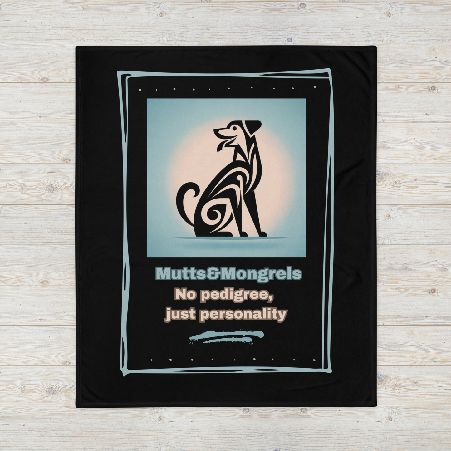 Throw Blanket Dogful Mixed Breed Dog Mom Bold Art Deco Rescue Dog Cozy Blanket Gift for Dog Lover