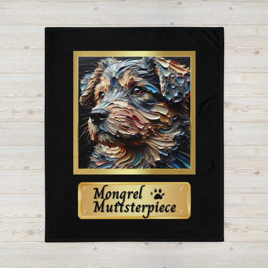 Throw Blanket Dogful Mixed Breed Dog Mom Artistic Design Cozy Rescue Dog Blanket Gift for Dog Lover