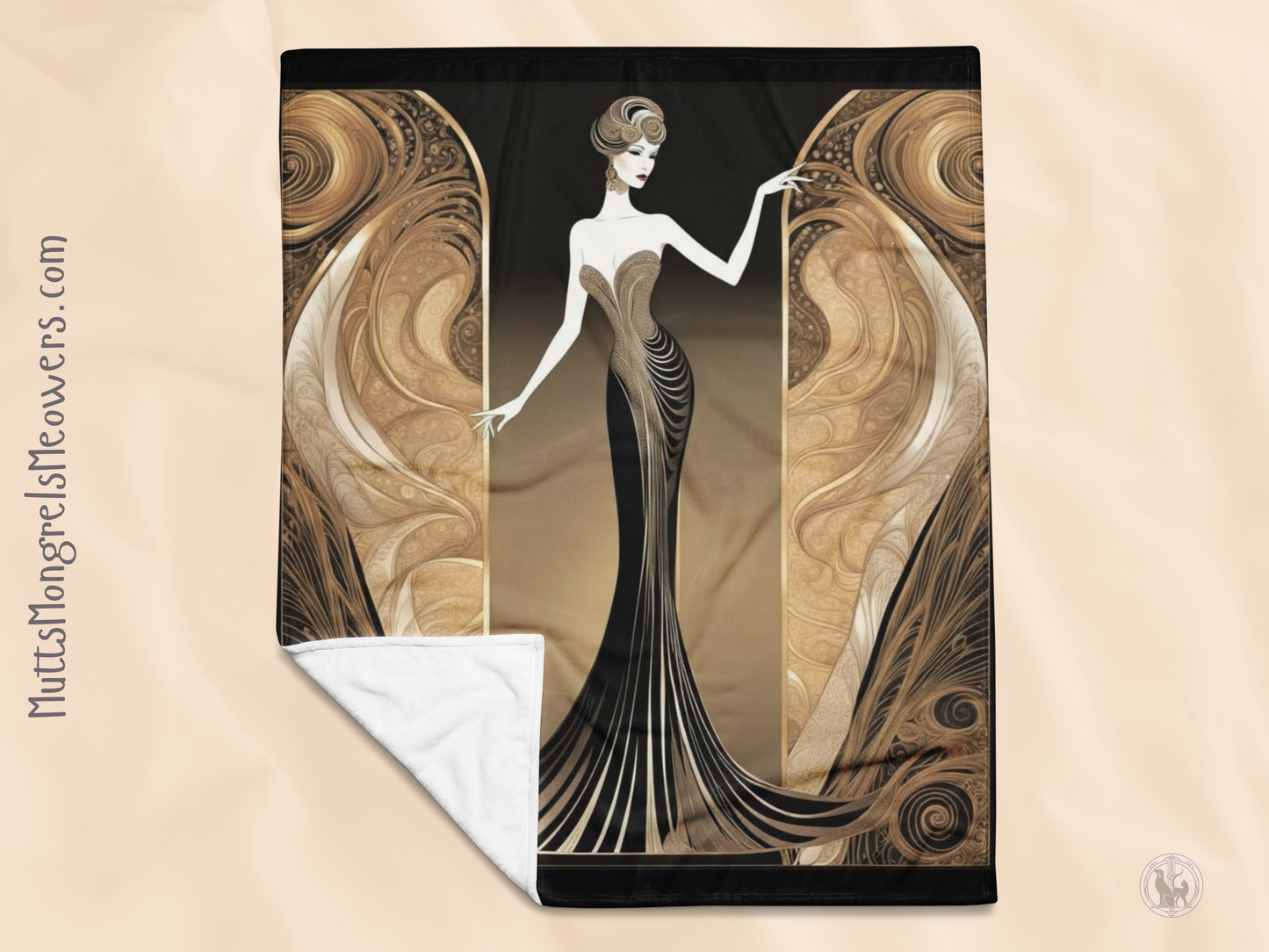 Elegant Art Deco Throw Blanket: Stylish Home Decor Not Only for Libra and Astrology Lovers