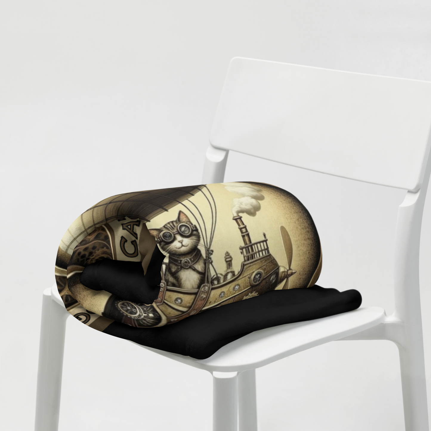 Throw Blanket Catful Proud Cat Mom Rescue Cat Cozy Blanket Steampunk Victorian Feline Airlift Gift for Cat Lover